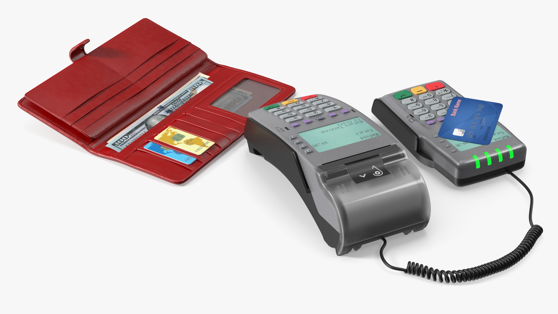 Payment Terminal Set with Credit Card and Wallet - view 4