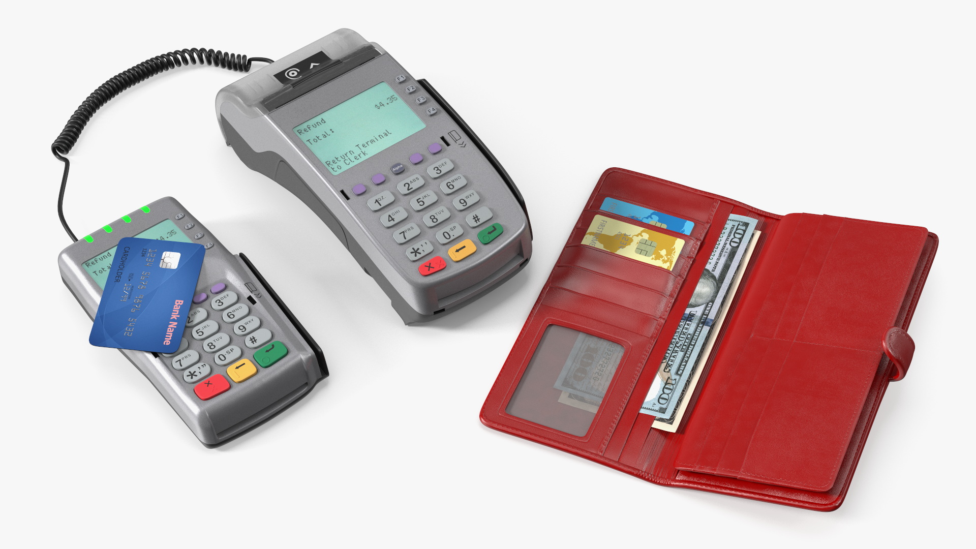 Payment Terminal Set with Credit Card and Wallet - view 2