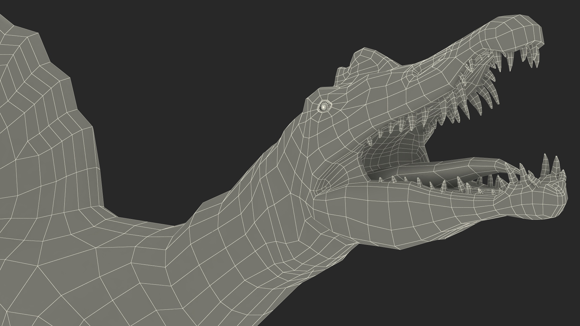 3D Spinosaurus Dinosaur Yellow Swimming Pose