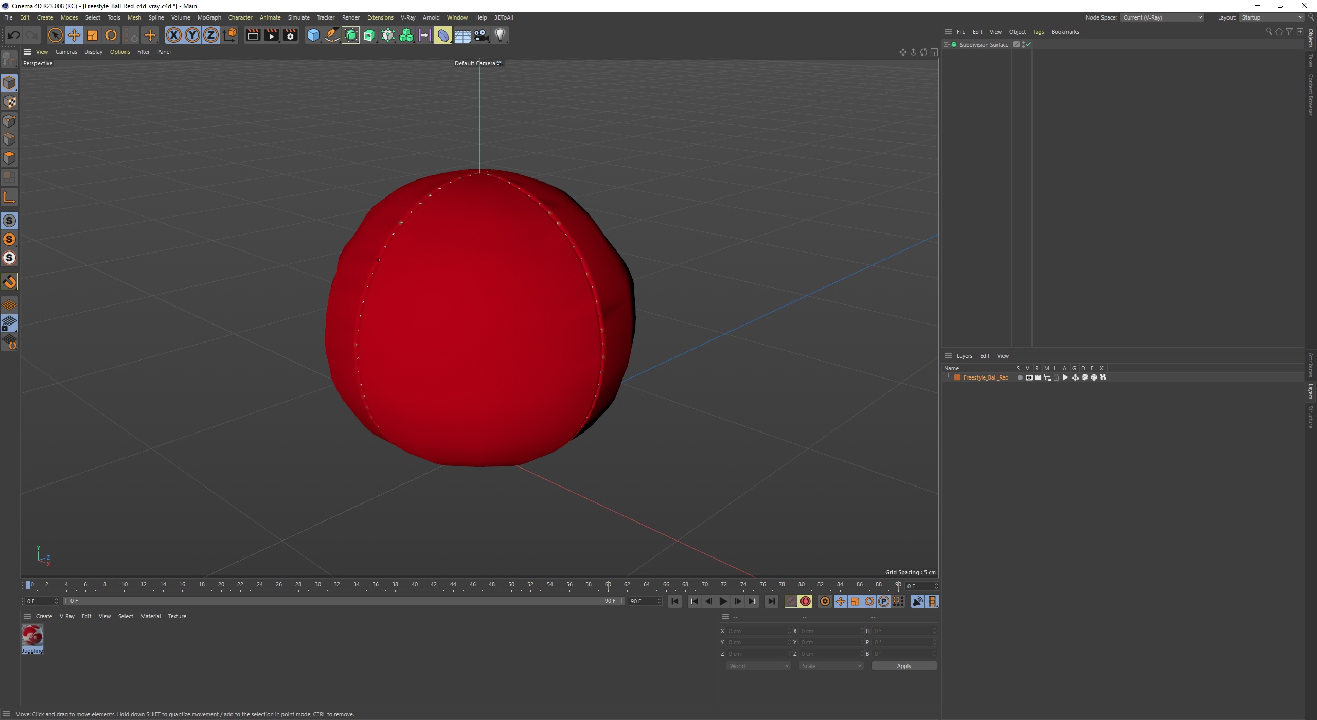 3D Freestyle Ball Red model