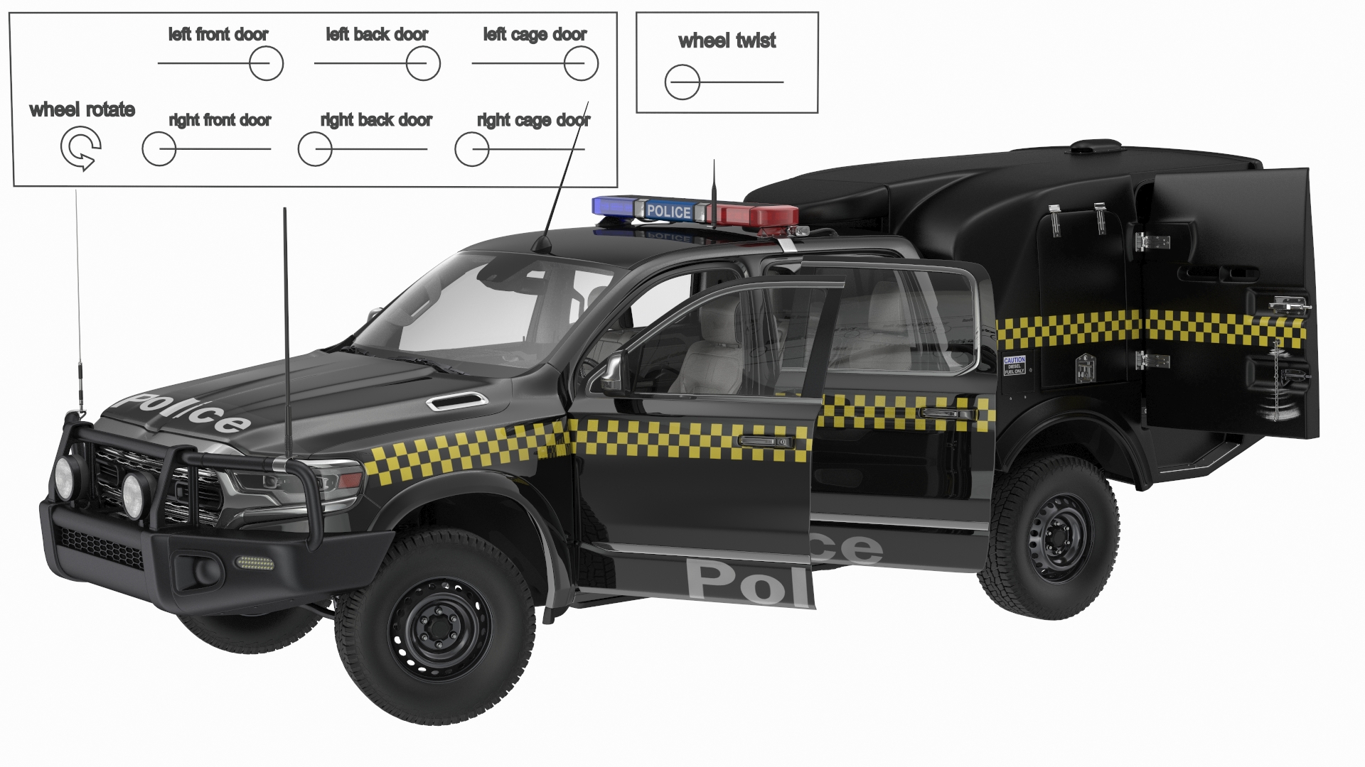 3D Prisoner Transport Vehicle Rigged model