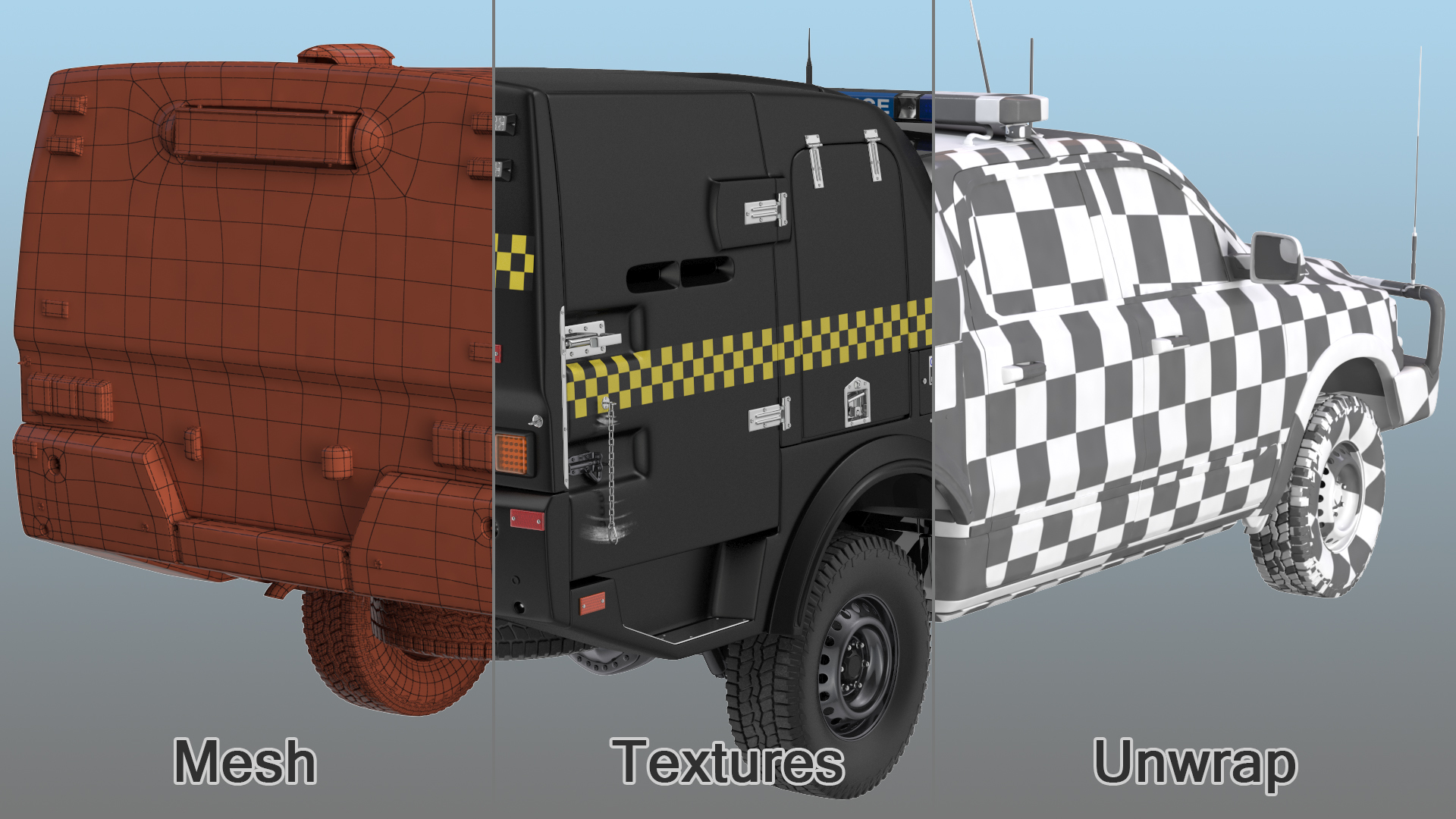 3D Prisoner Transport Vehicle Rigged model