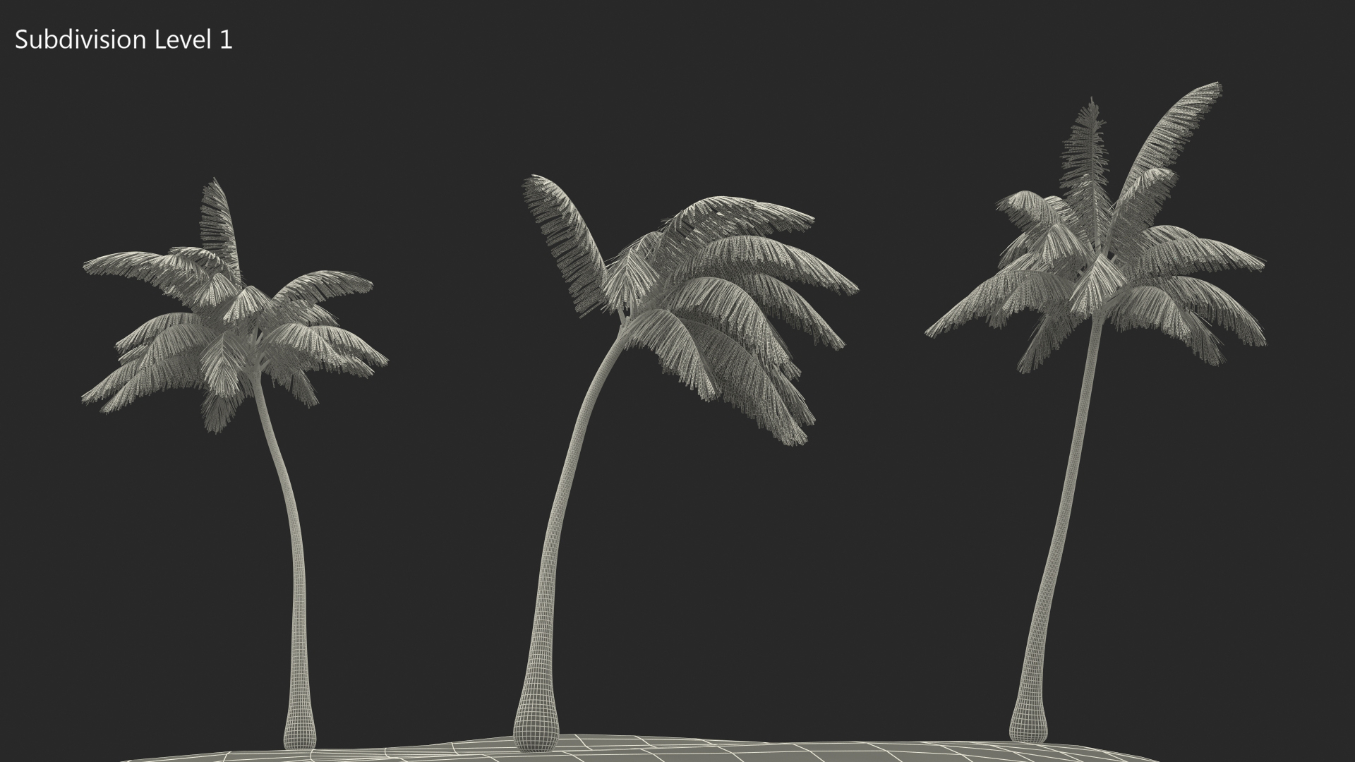 Small Island in Ocean with Palms 3D