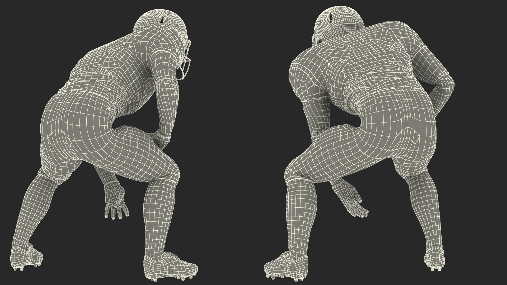 Kansas City Chiefs American Football Player Crouching Fur 3D