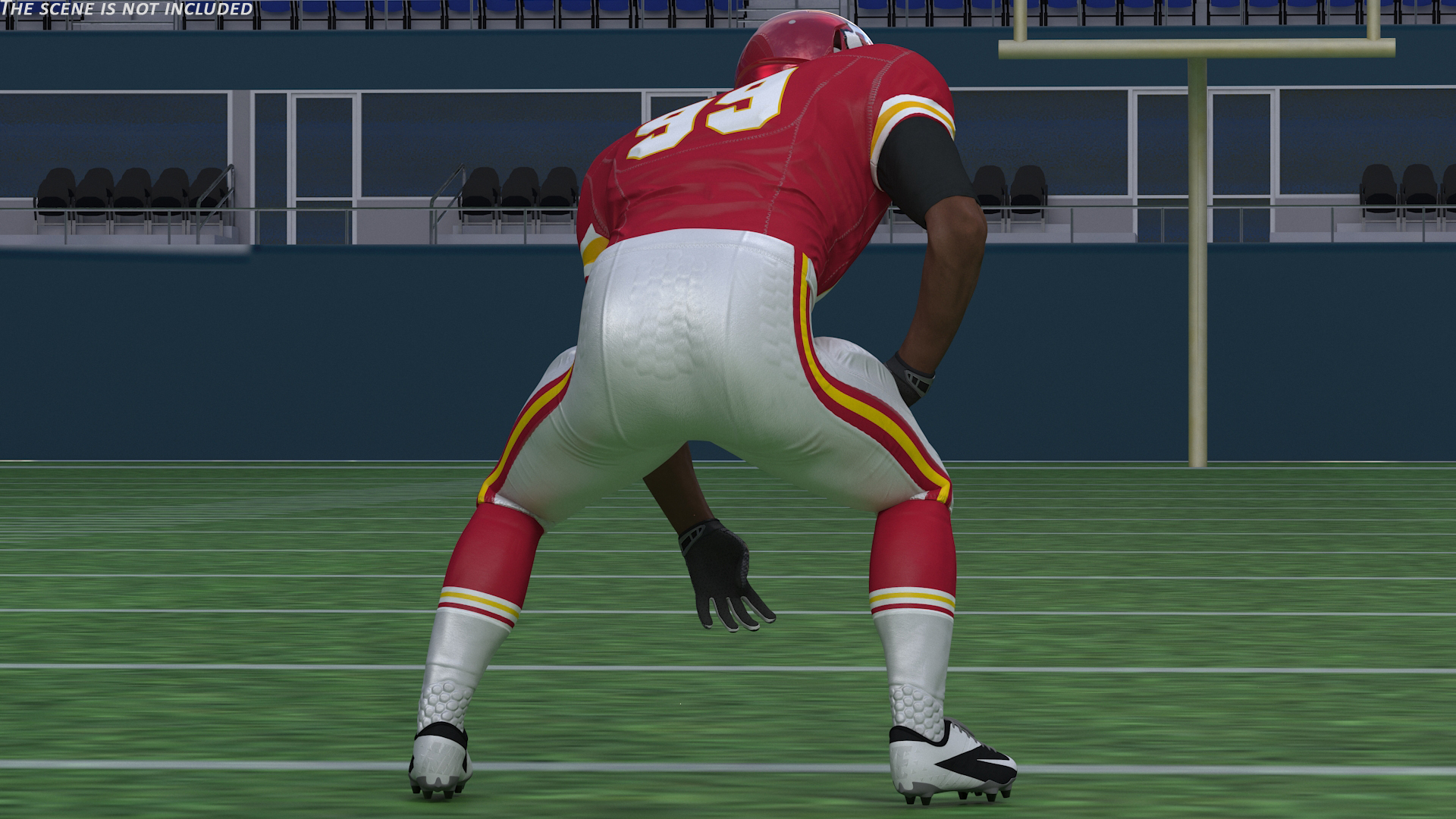Kansas City Chiefs American Football Player Crouching Fur 3D