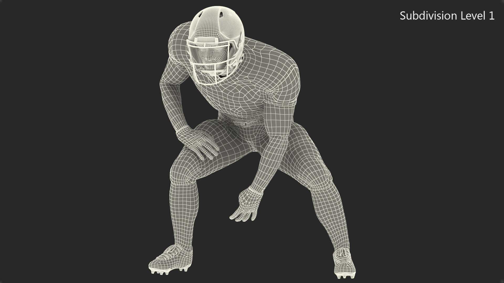 Kansas City Chiefs American Football Player Crouching Fur 3D