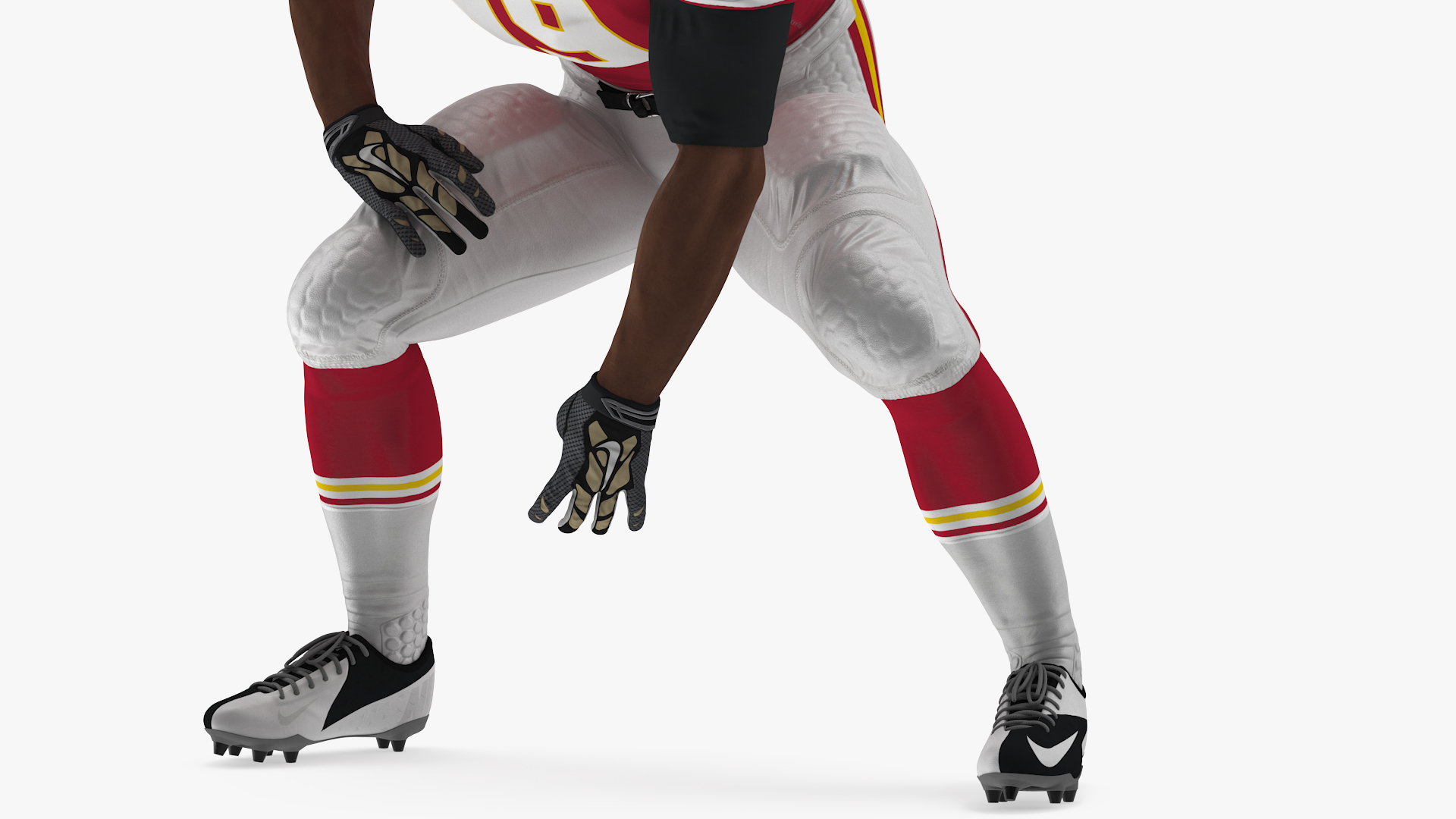Kansas City Chiefs American Football Player Crouching Fur 3D