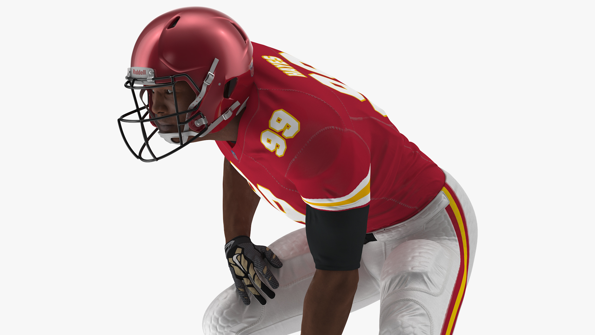 Kansas City Chiefs American Football Player Crouching Fur 3D