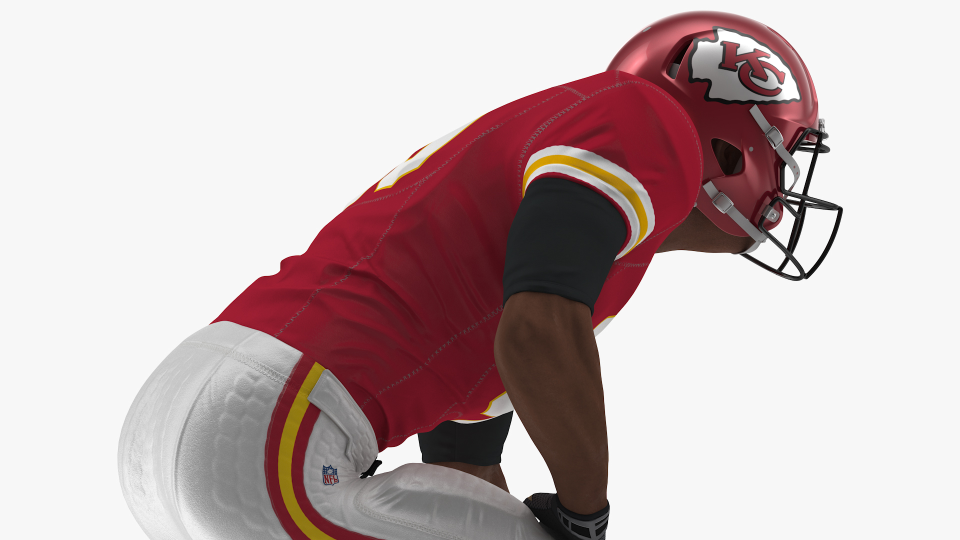 Kansas City Chiefs American Football Player Crouching Fur 3D