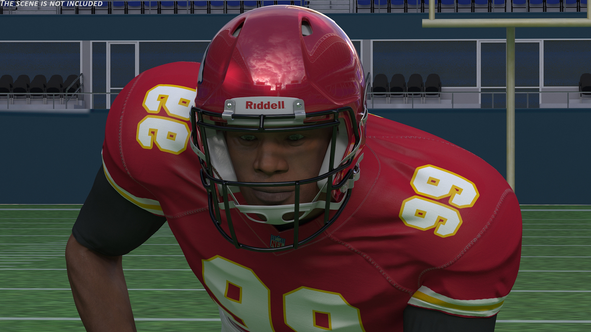 Kansas City Chiefs American Football Player Crouching Fur 3D