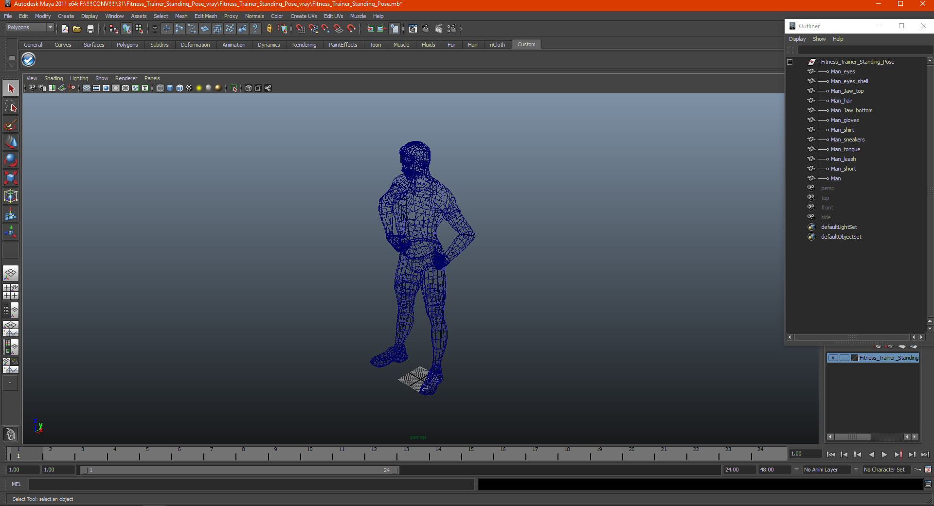 Fitness Trainer Standing Pose 3D model