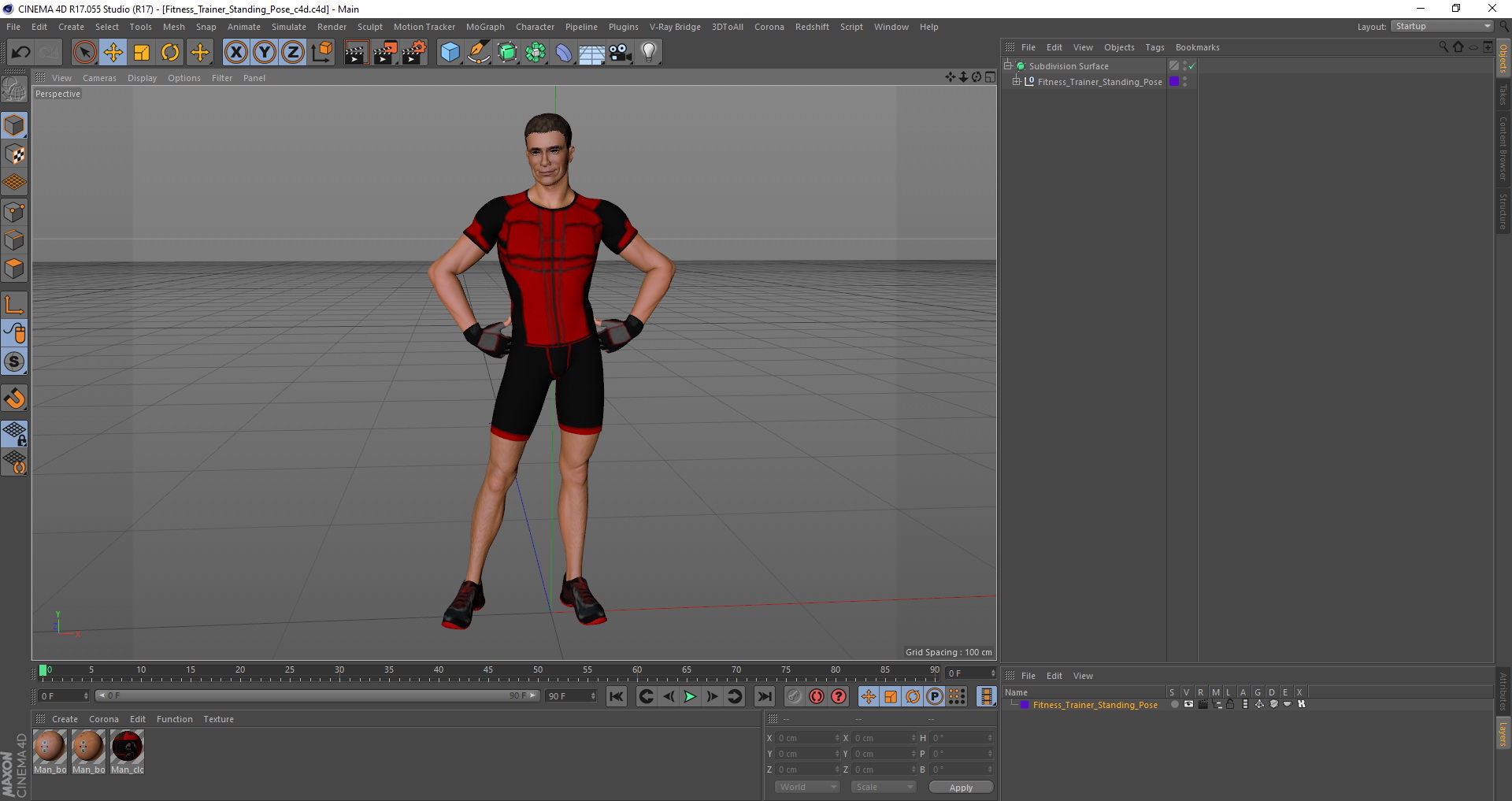 Fitness Trainer Standing Pose 3D model