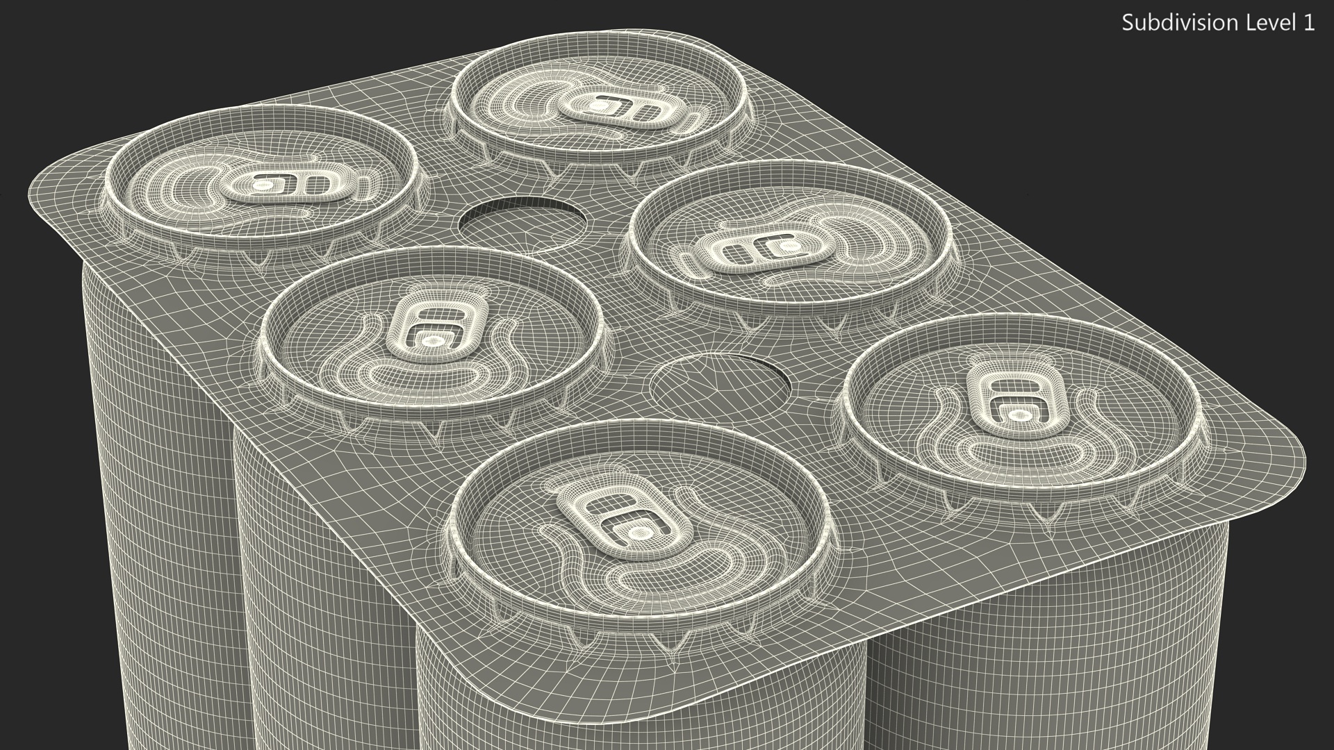 Beverage Packaging for 6 Pack Beer Cans 3D model