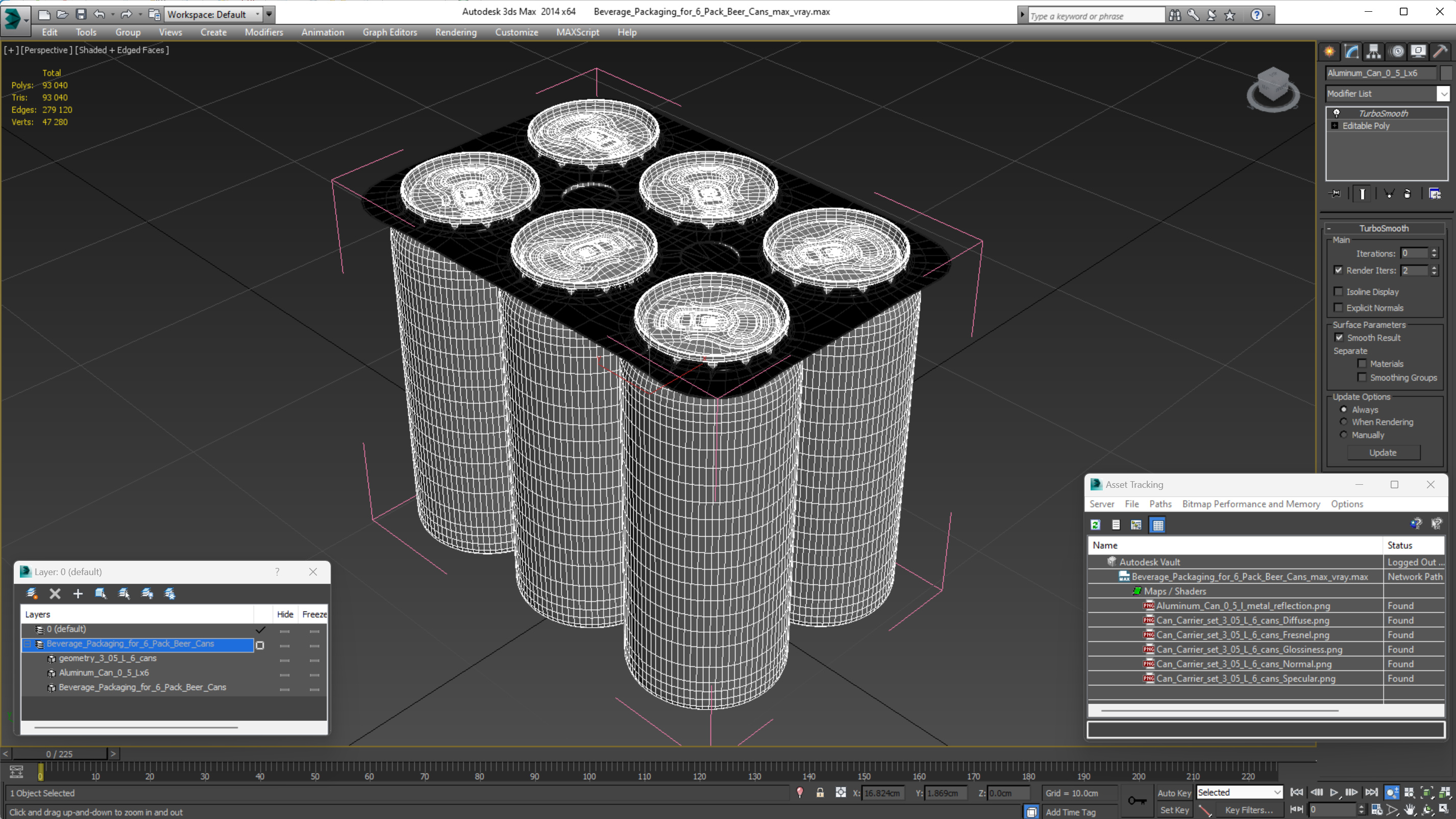Beverage Packaging for 6 Pack Beer Cans 3D model