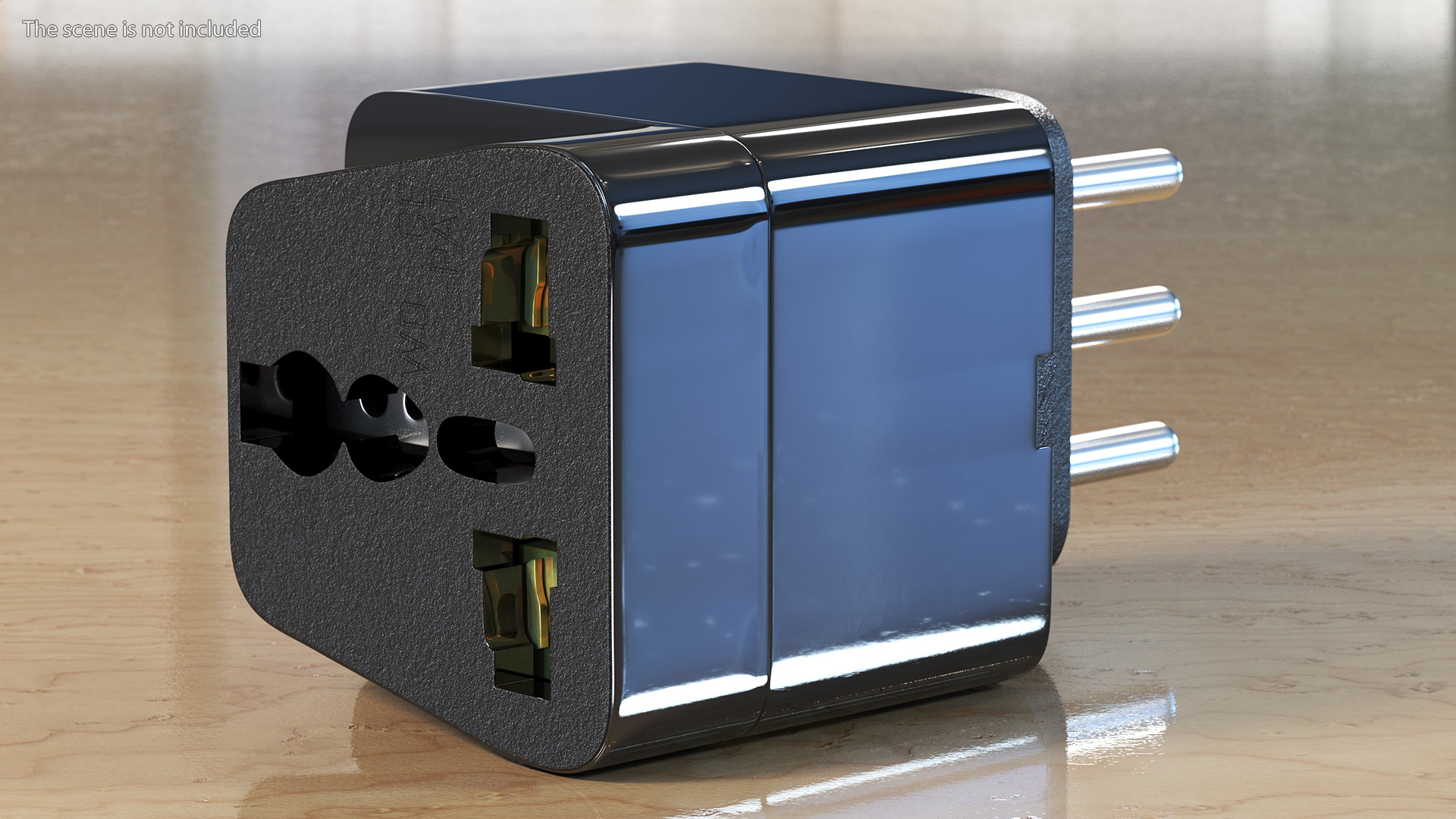 3D model Type L Universal Plug Adapter Black