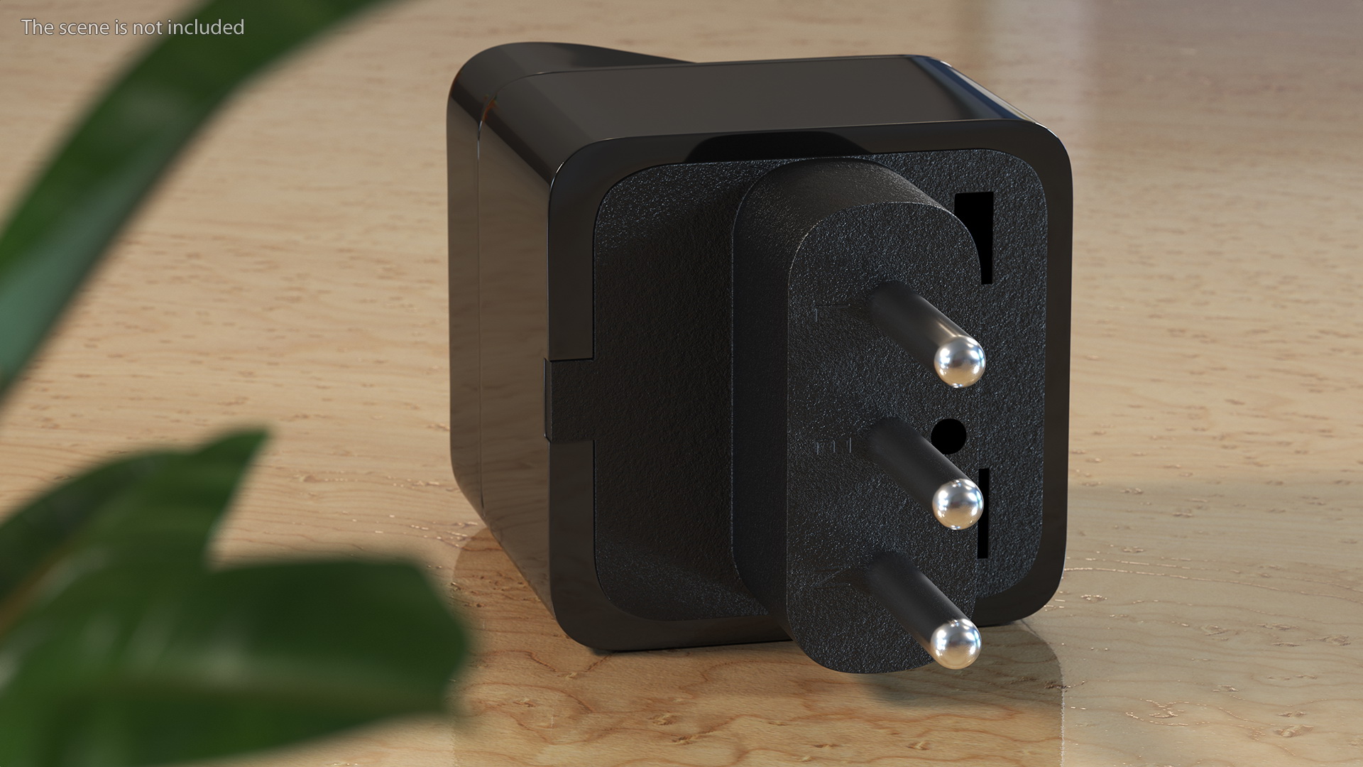 3D model Type L Universal Plug Adapter Black
