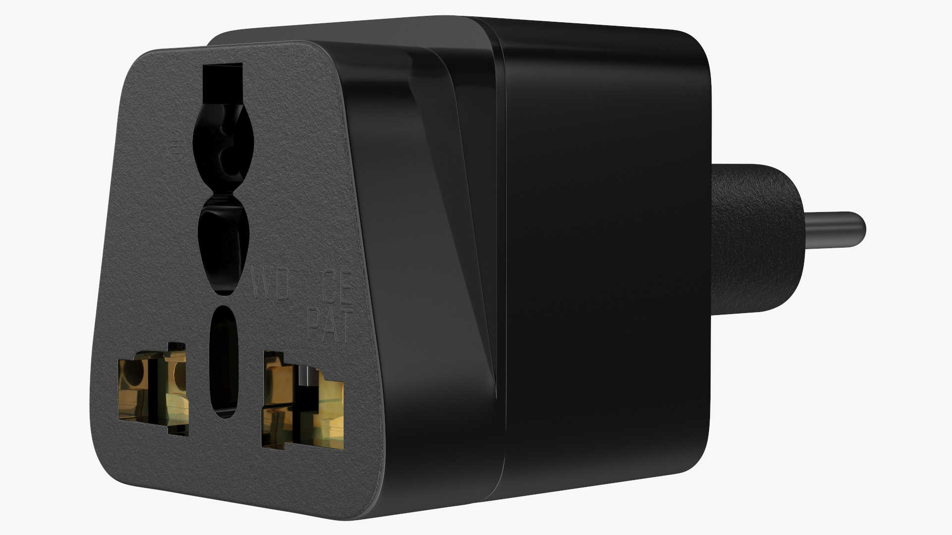 3D model Type L Universal Plug Adapter Black