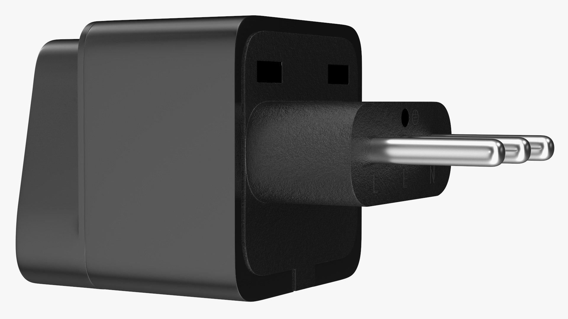 3D model Type L Universal Plug Adapter Black