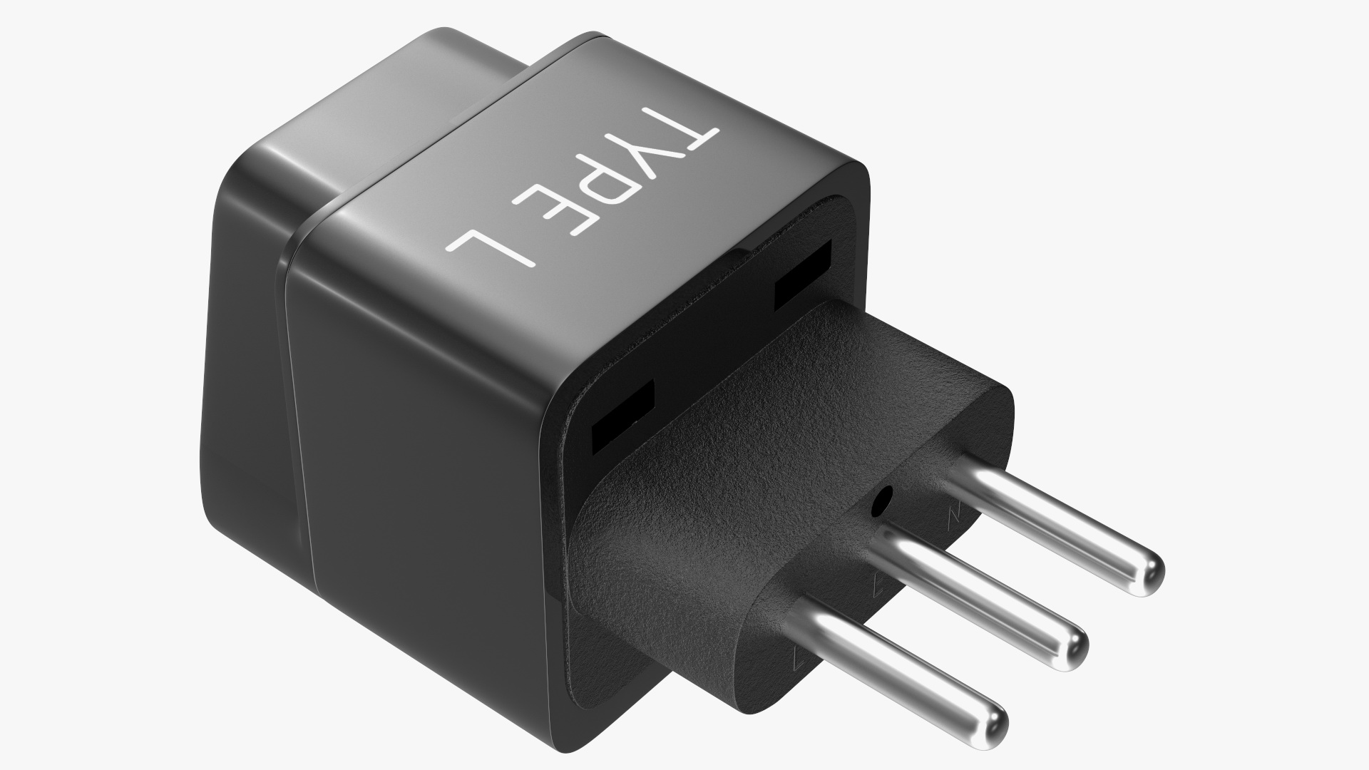 3D model Type L Universal Plug Adapter Black