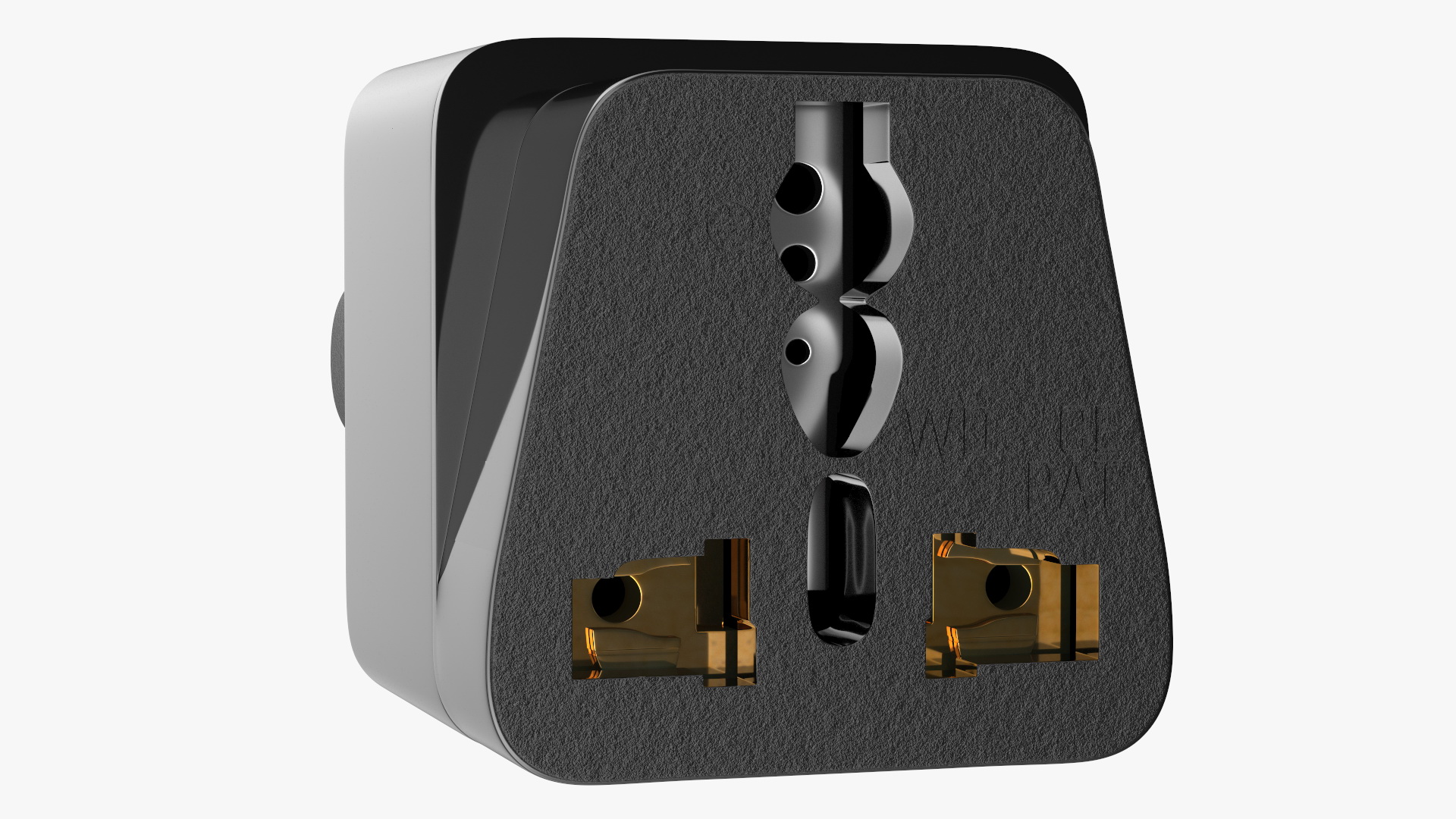 3D model Type L Universal Plug Adapter Black