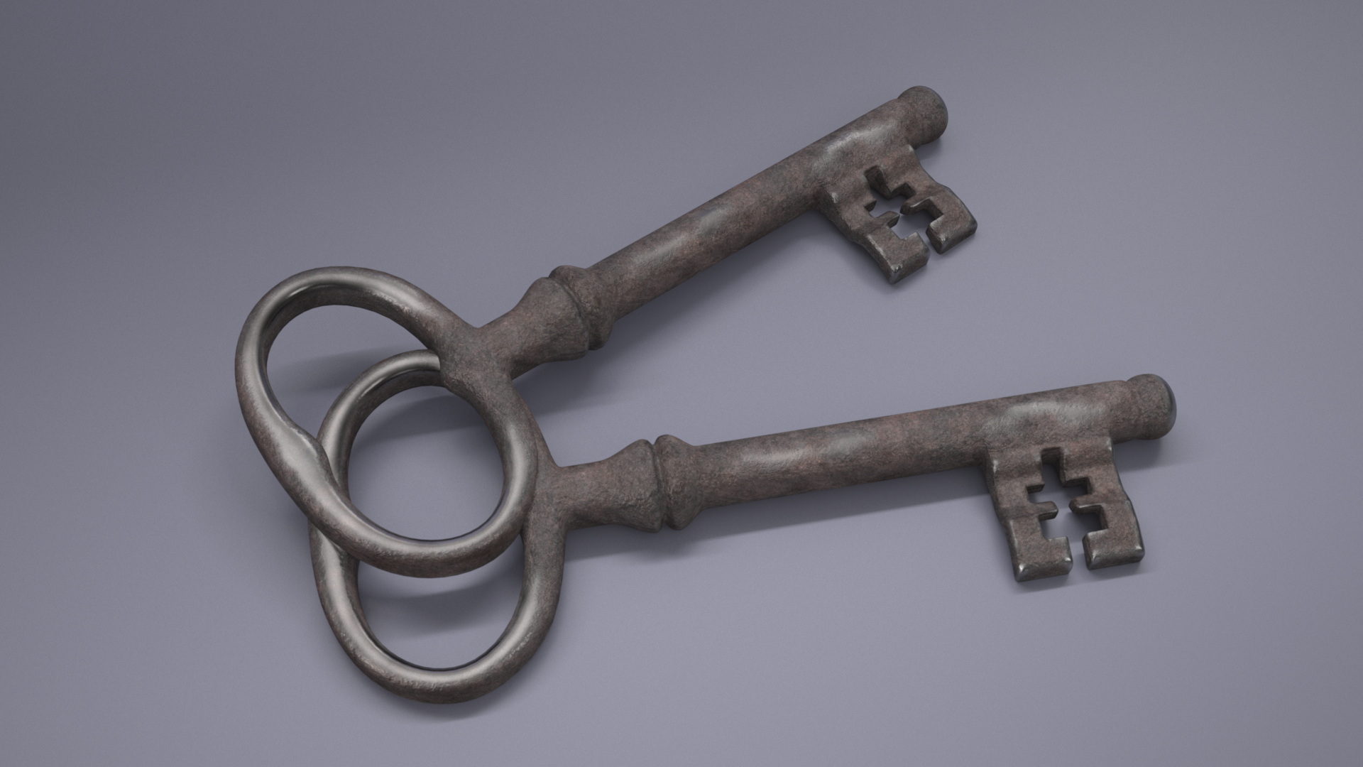 3D Classic Skeleton Key Steel