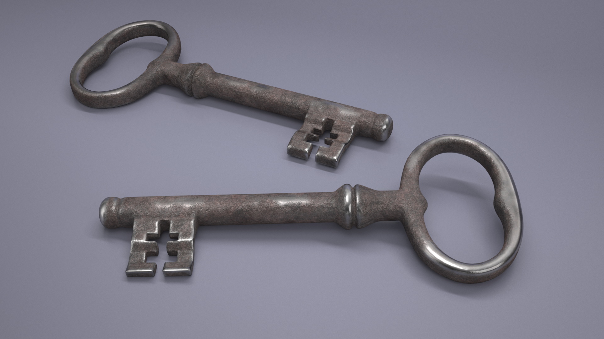 3D Classic Skeleton Key Steel