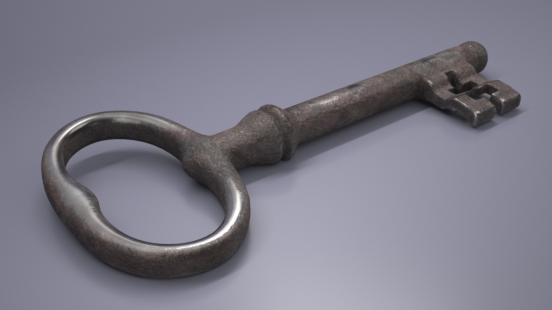 3D Classic Skeleton Key Steel
