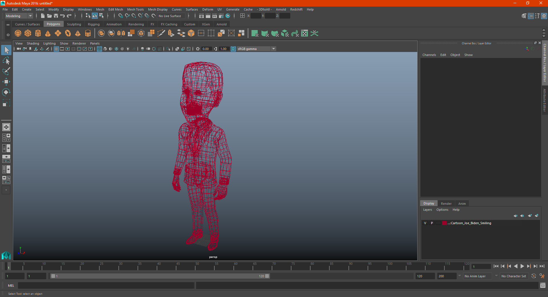 3D model Cartoon Joe Biden Smiling