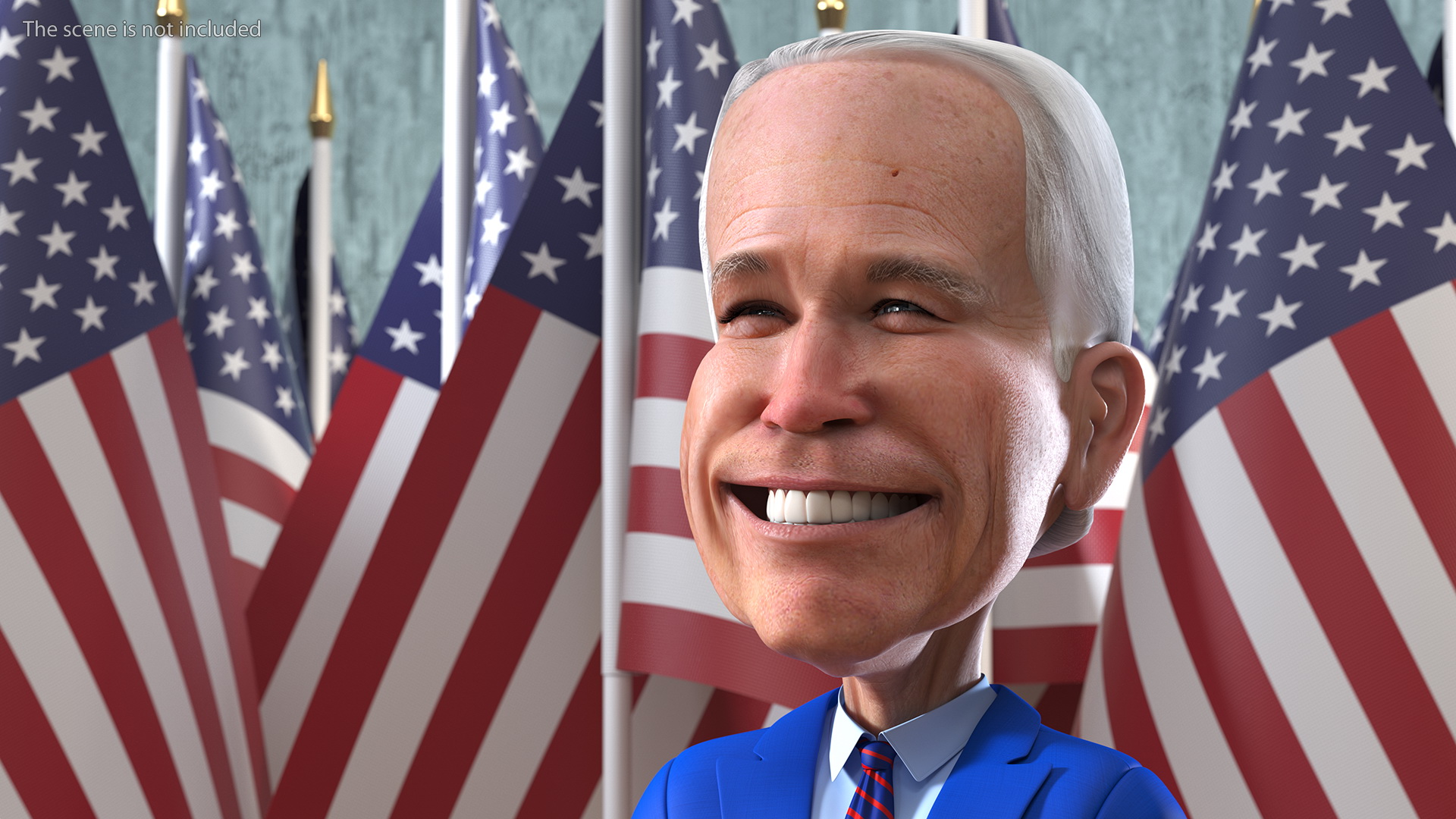 3D model Cartoon Joe Biden Smiling
