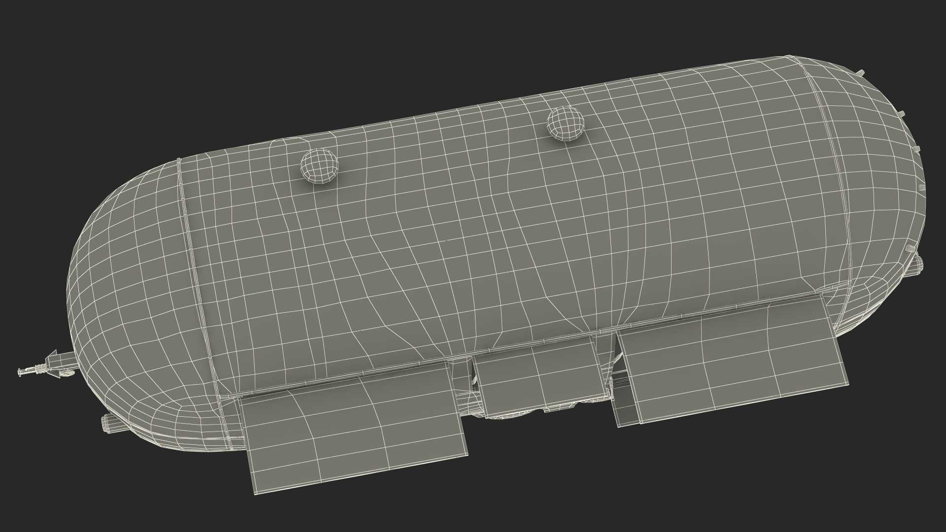 3D model Round Food Trailer Blue Rigged
