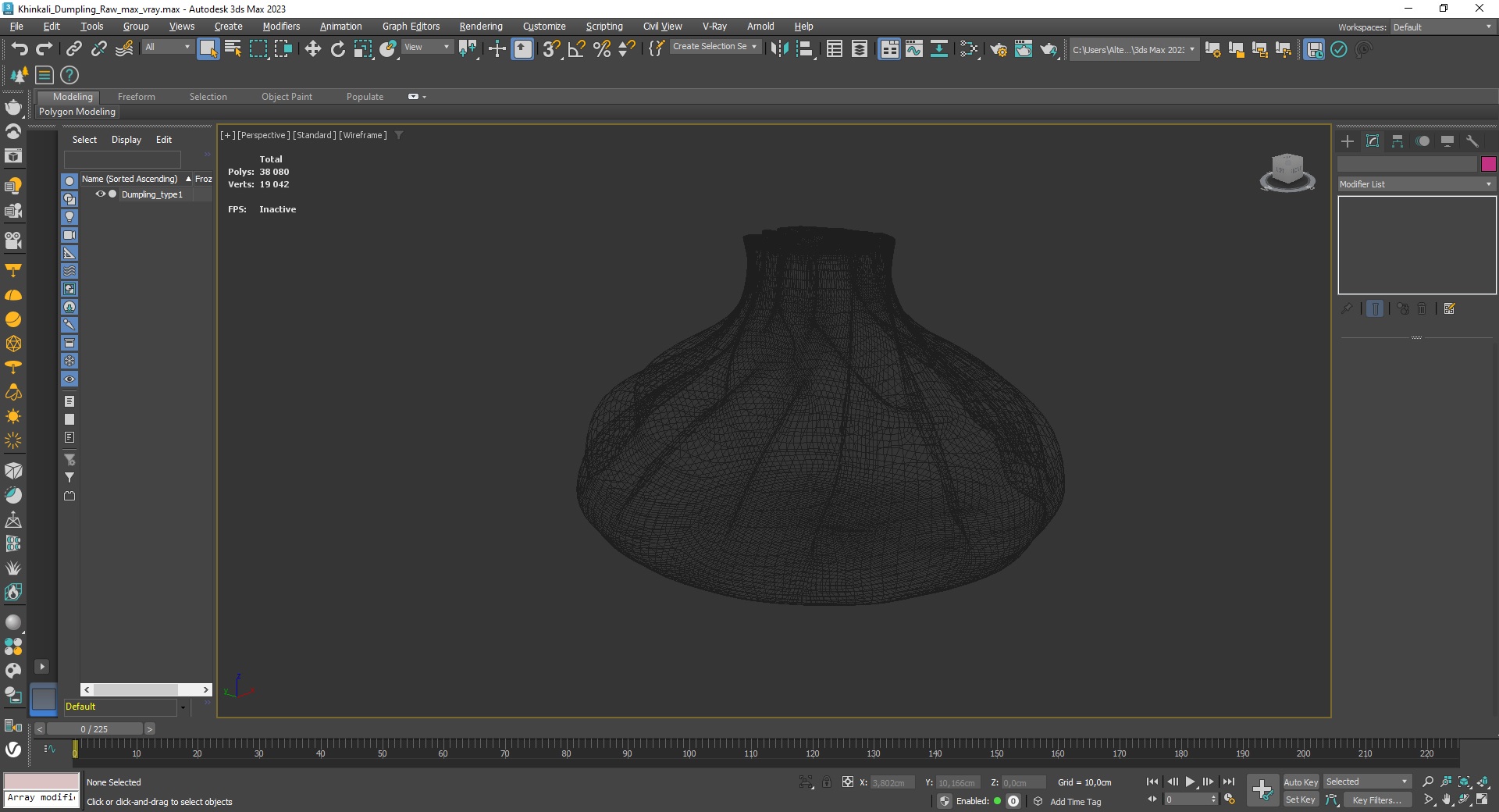Khinkali Dumpling Raw for 3D Print 3D model