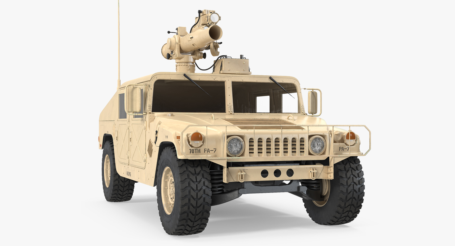 3D HMMWV TOW Missile Carrier M966 Desert Simple Interior model