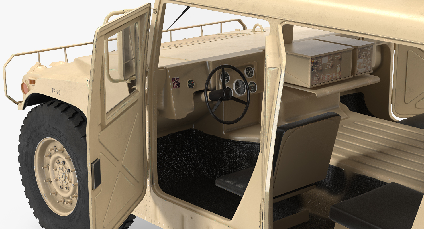 3D HMMWV TOW Missile Carrier M966 Desert Simple Interior model