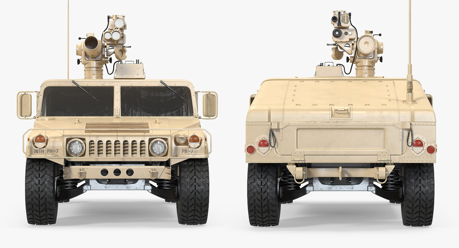 3D HMMWV TOW Missile Carrier M966 Desert Simple Interior model