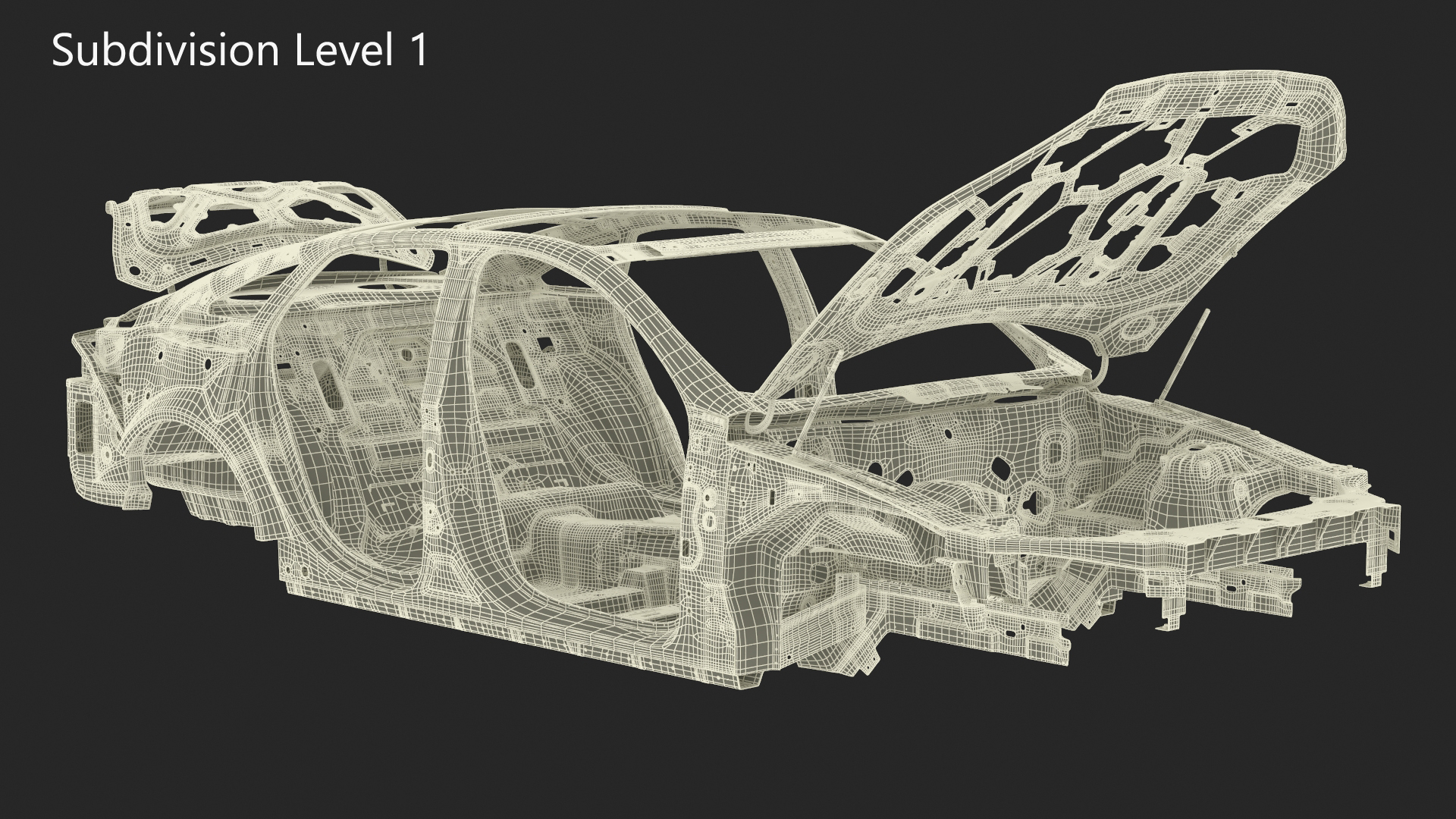 3D Car Frame Rigged