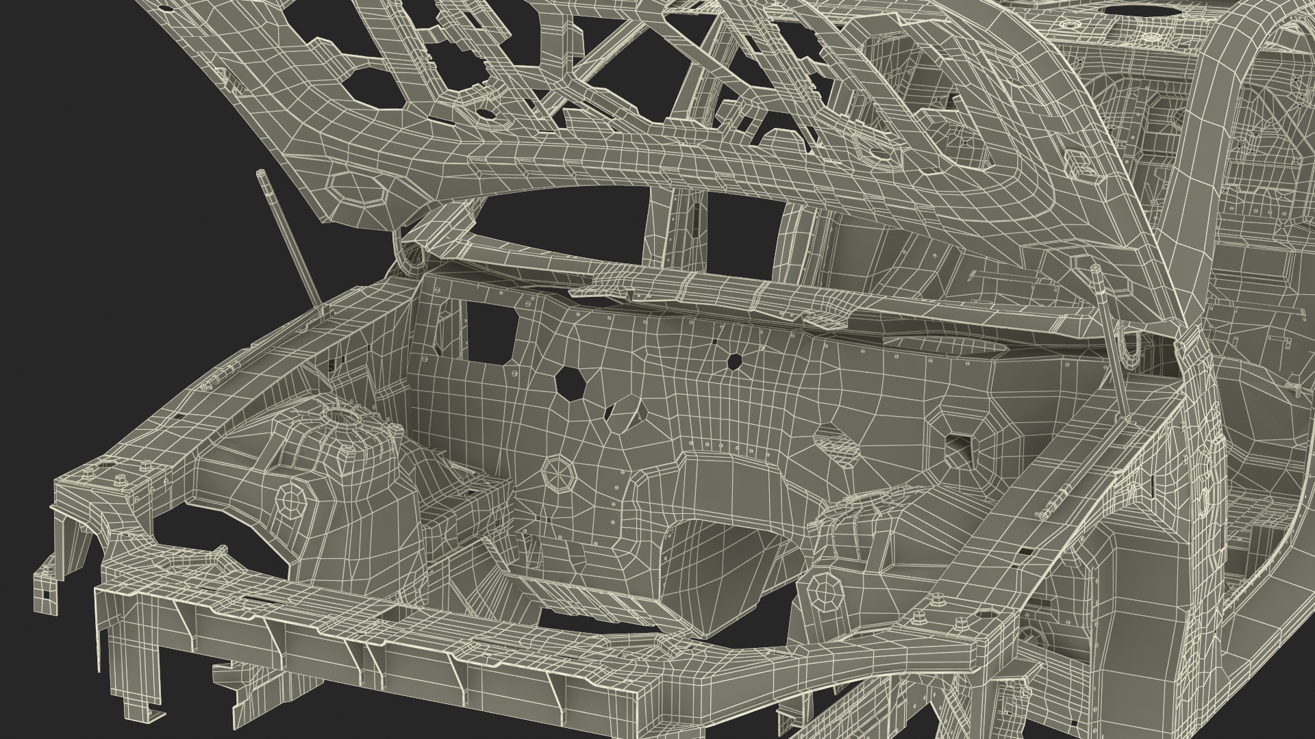3D Car Frame Rigged