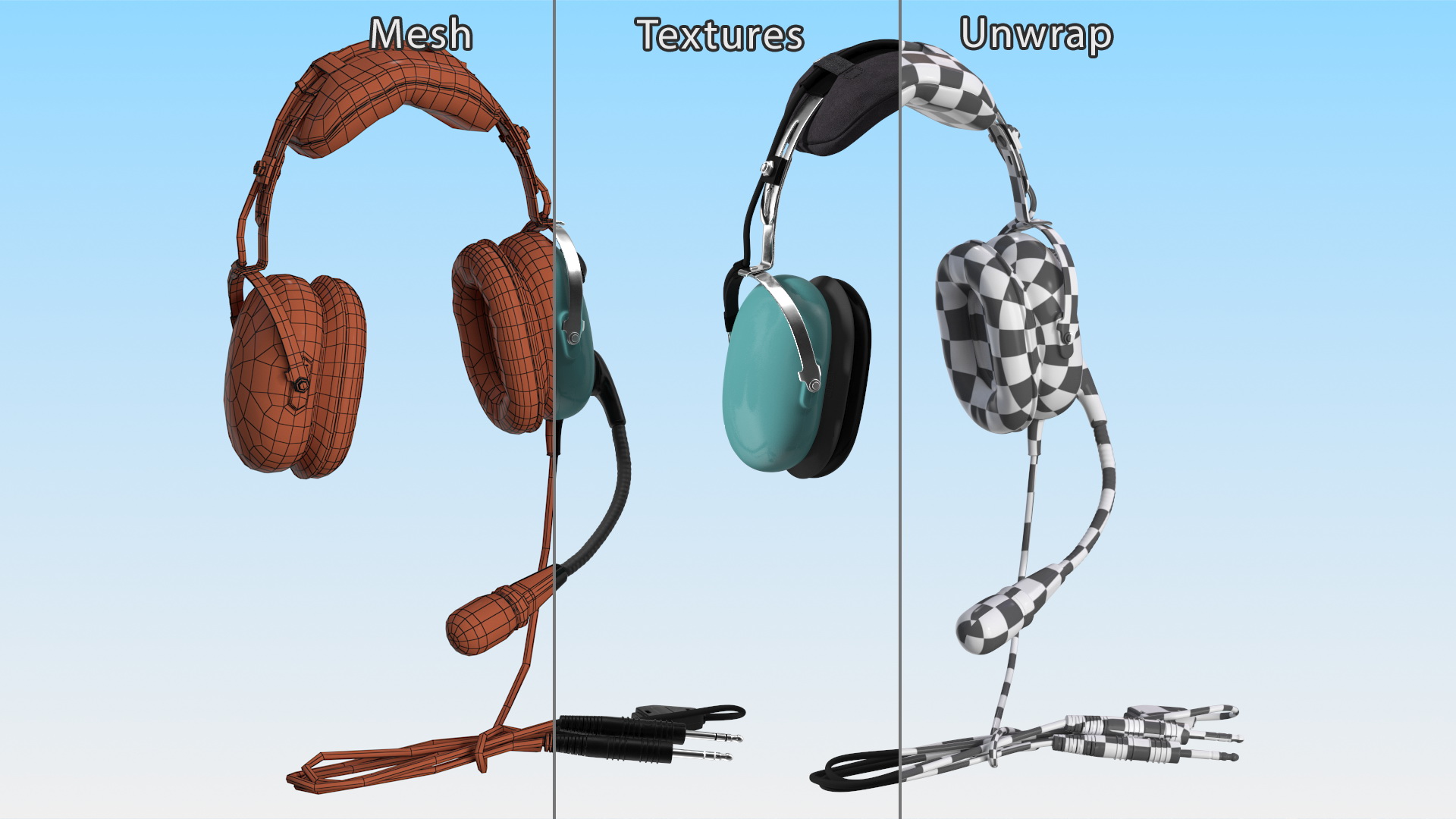 Aviation Headset Hanging 3D model
