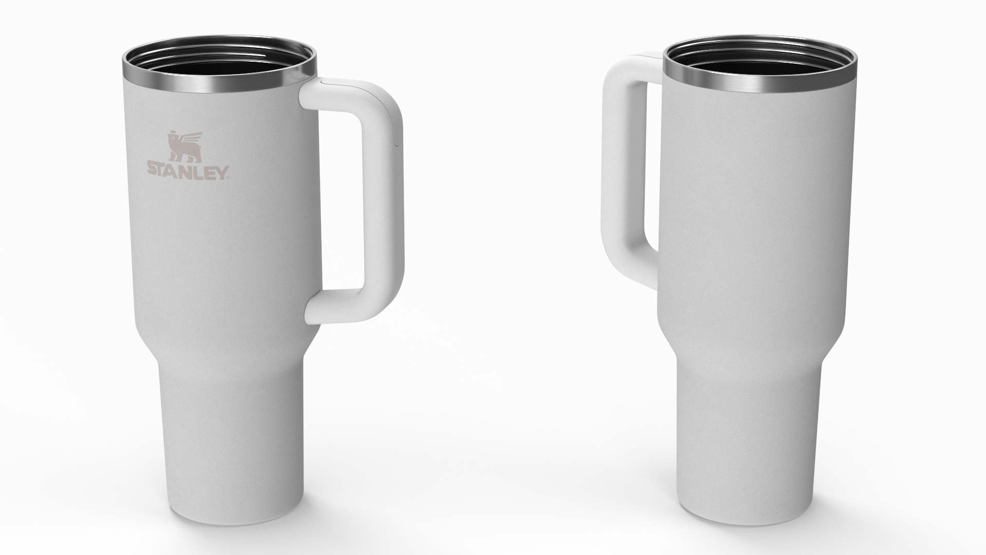 Stanley Quencher Travel Tumbler White Open 3D