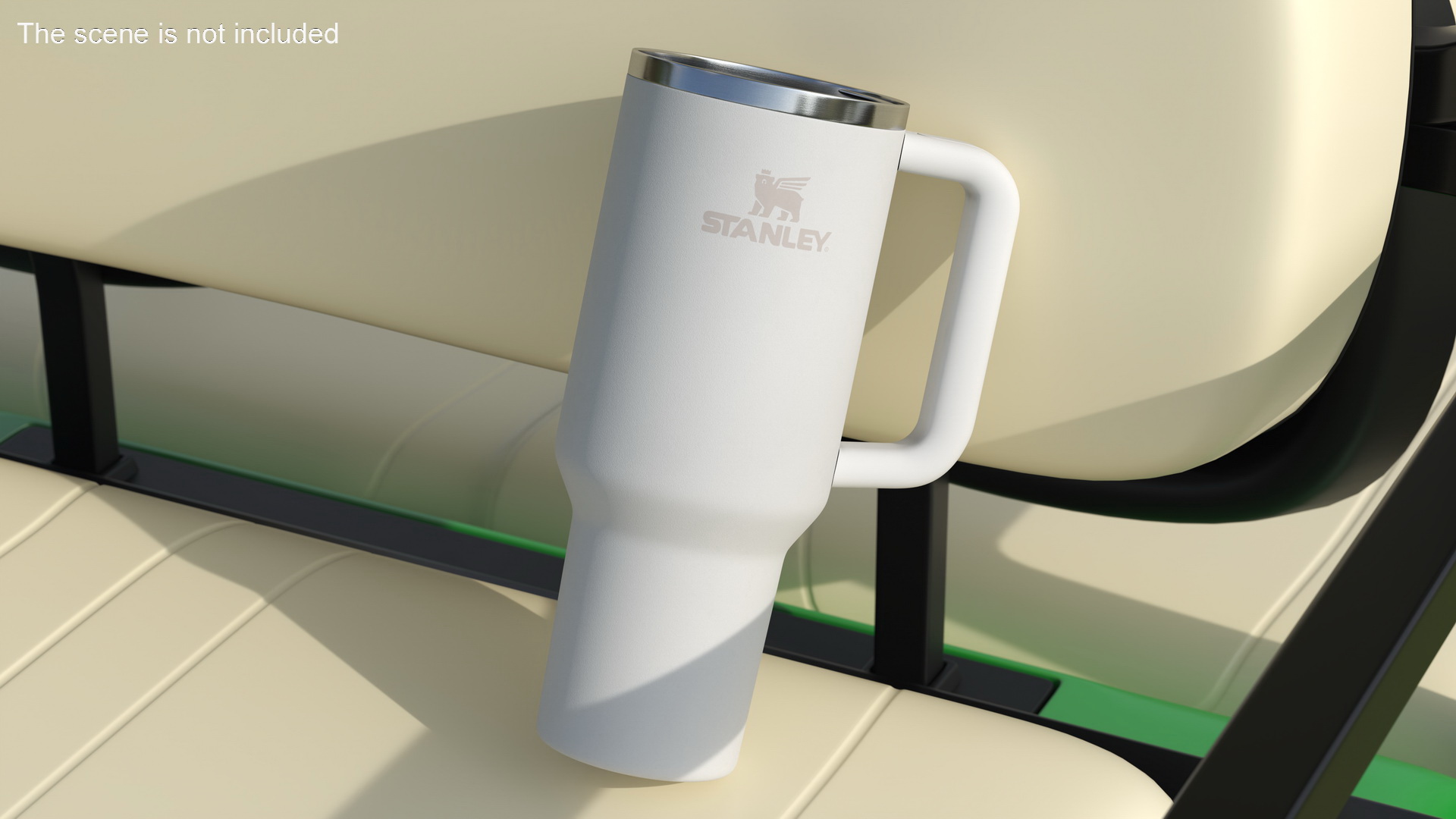 Stanley Quencher Travel Tumbler White Open 3D