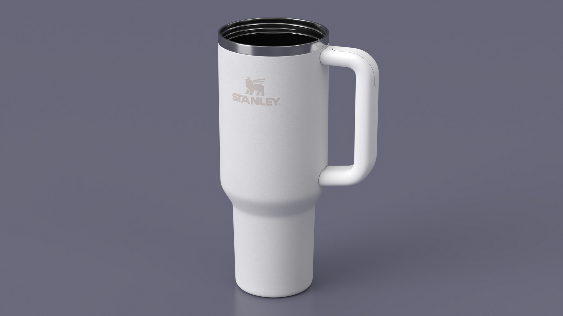 Stanley Quencher Travel Tumbler White Open 3D