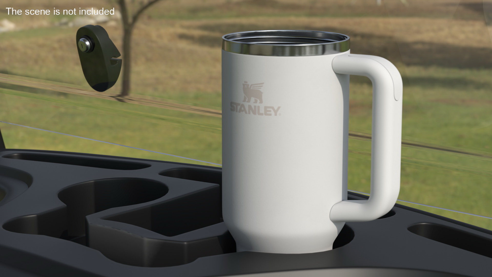 Stanley Quencher Travel Tumbler White Open 3D