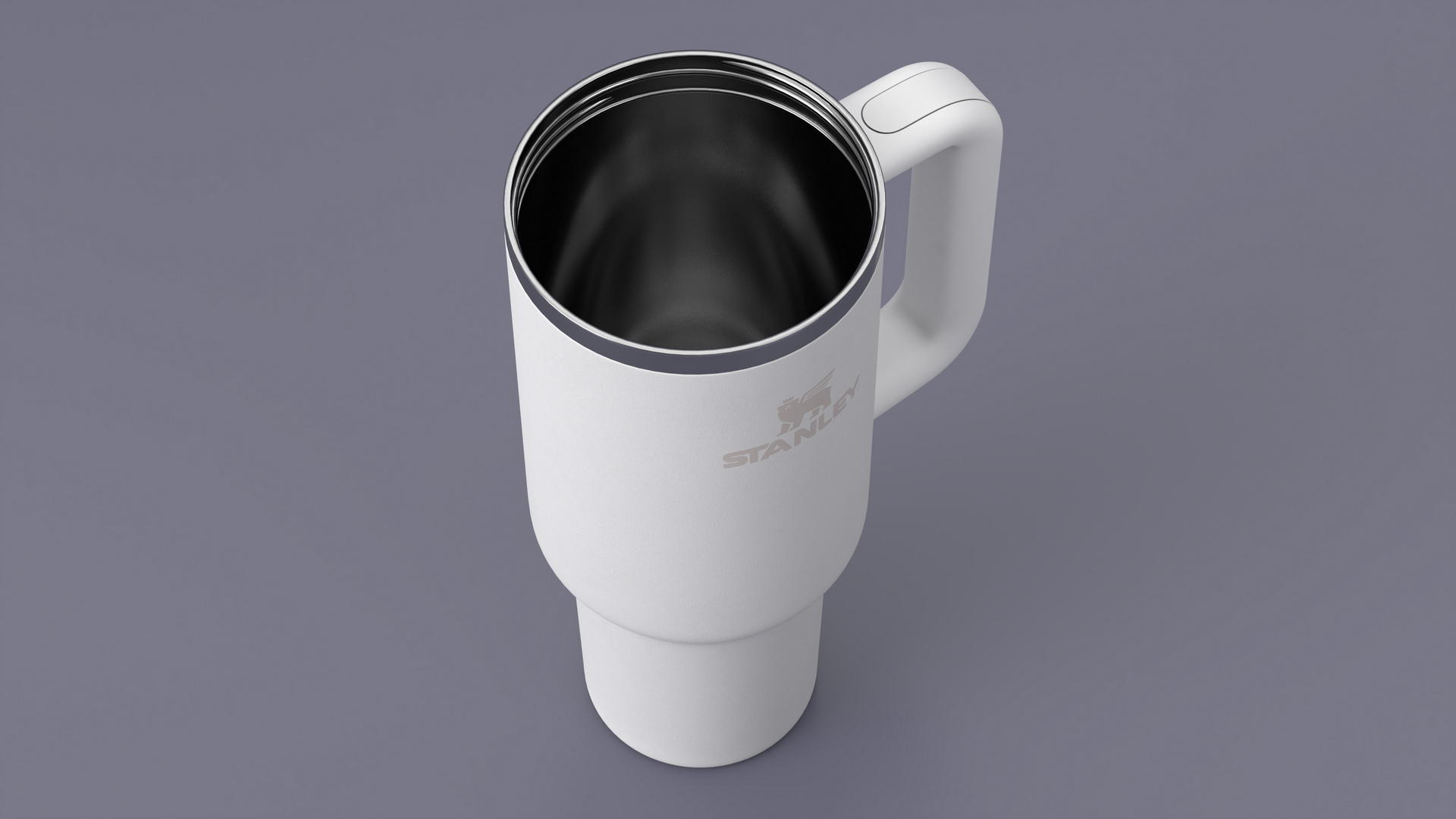 Stanley Quencher Travel Tumbler White Open 3D