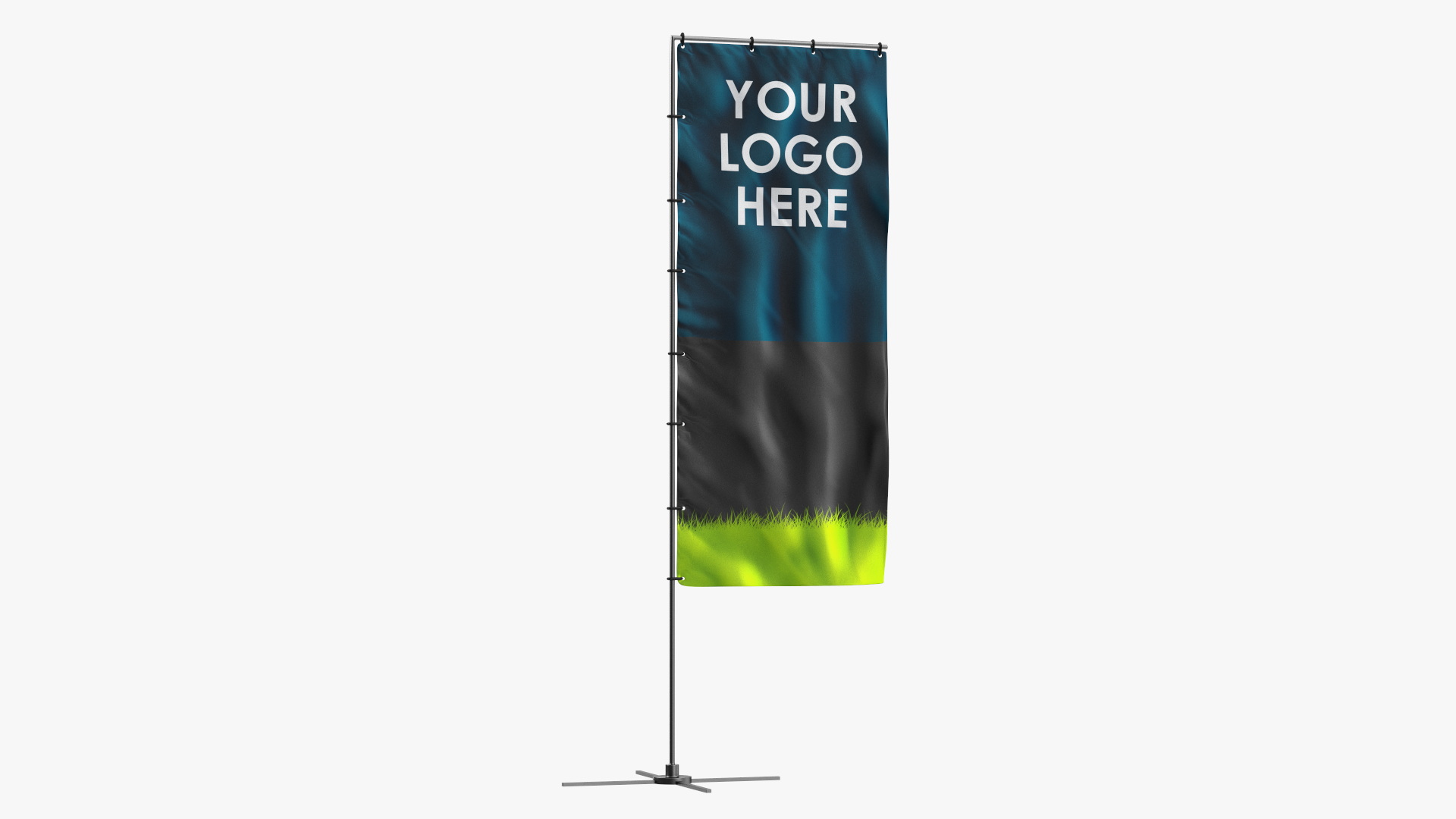 Customizable Vertical Banner Stand 3D model