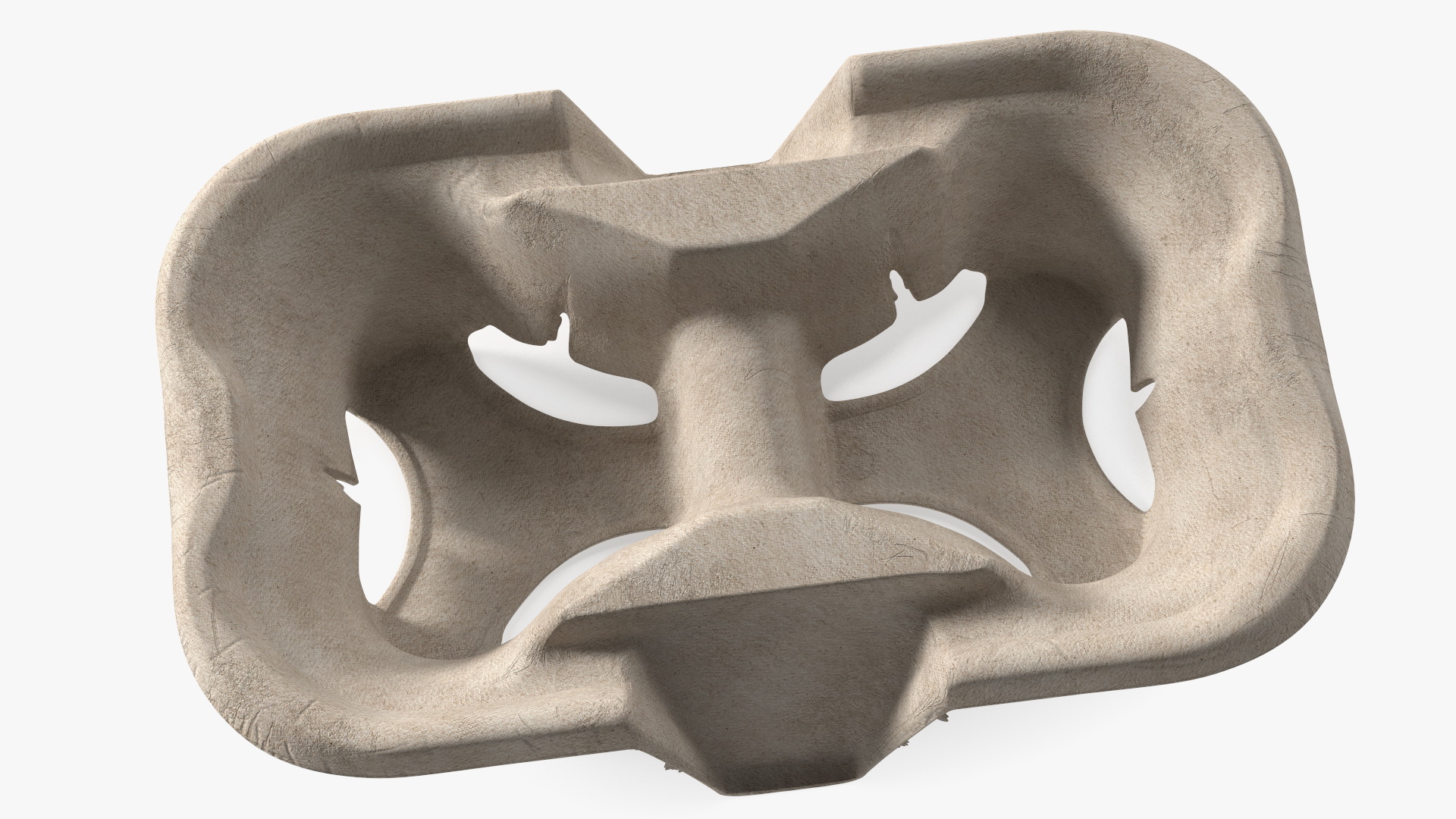 Cardboard Two Cup Holder 3D model
