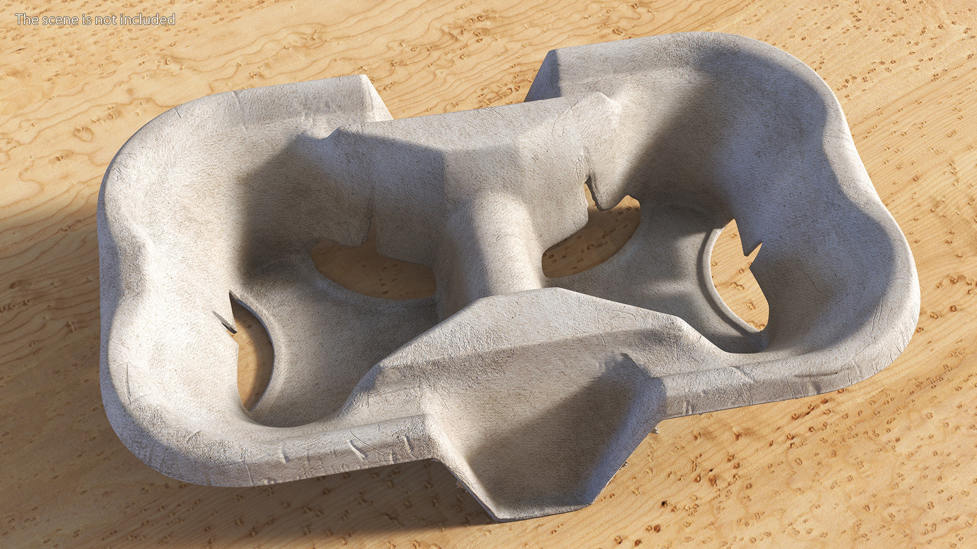 Cardboard Two Cup Holder 3D model