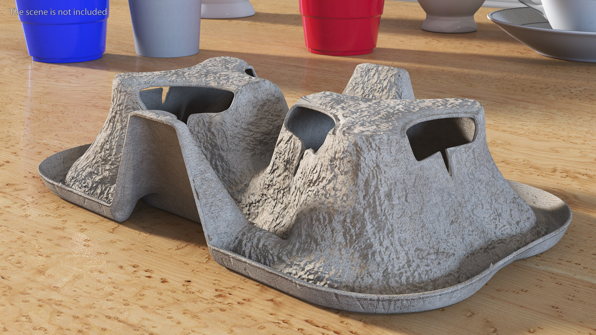 Cardboard Two Cup Holder 3D model