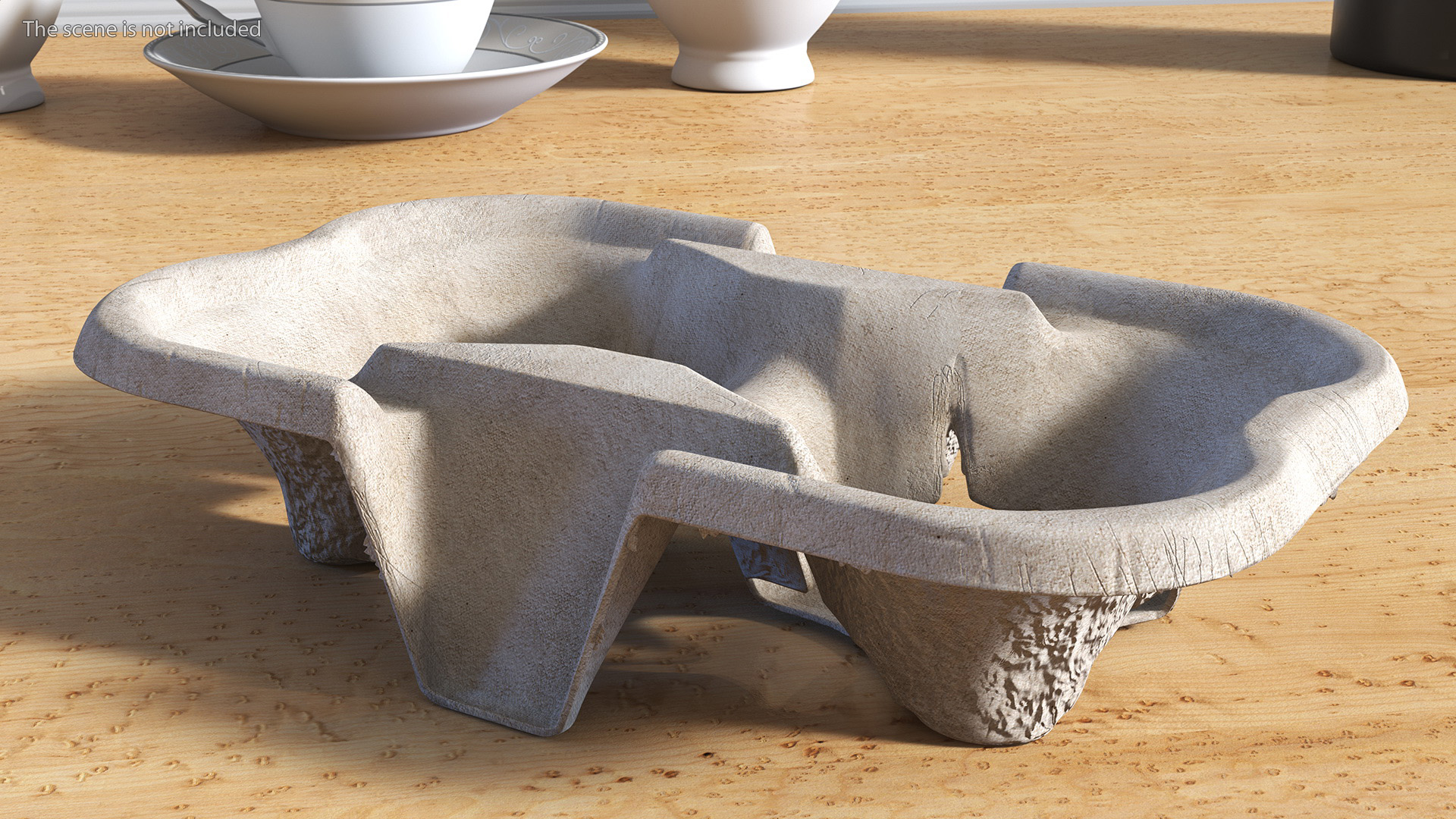 Cardboard Two Cup Holder 3D model