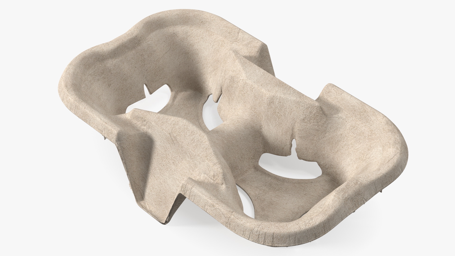 Cardboard Two Cup Holder 3D model