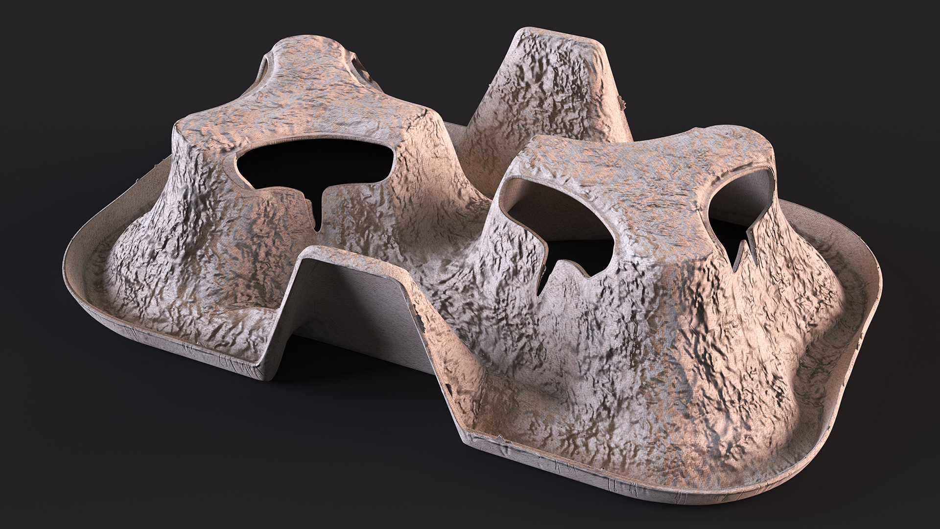 Cardboard Two Cup Holder 3D model