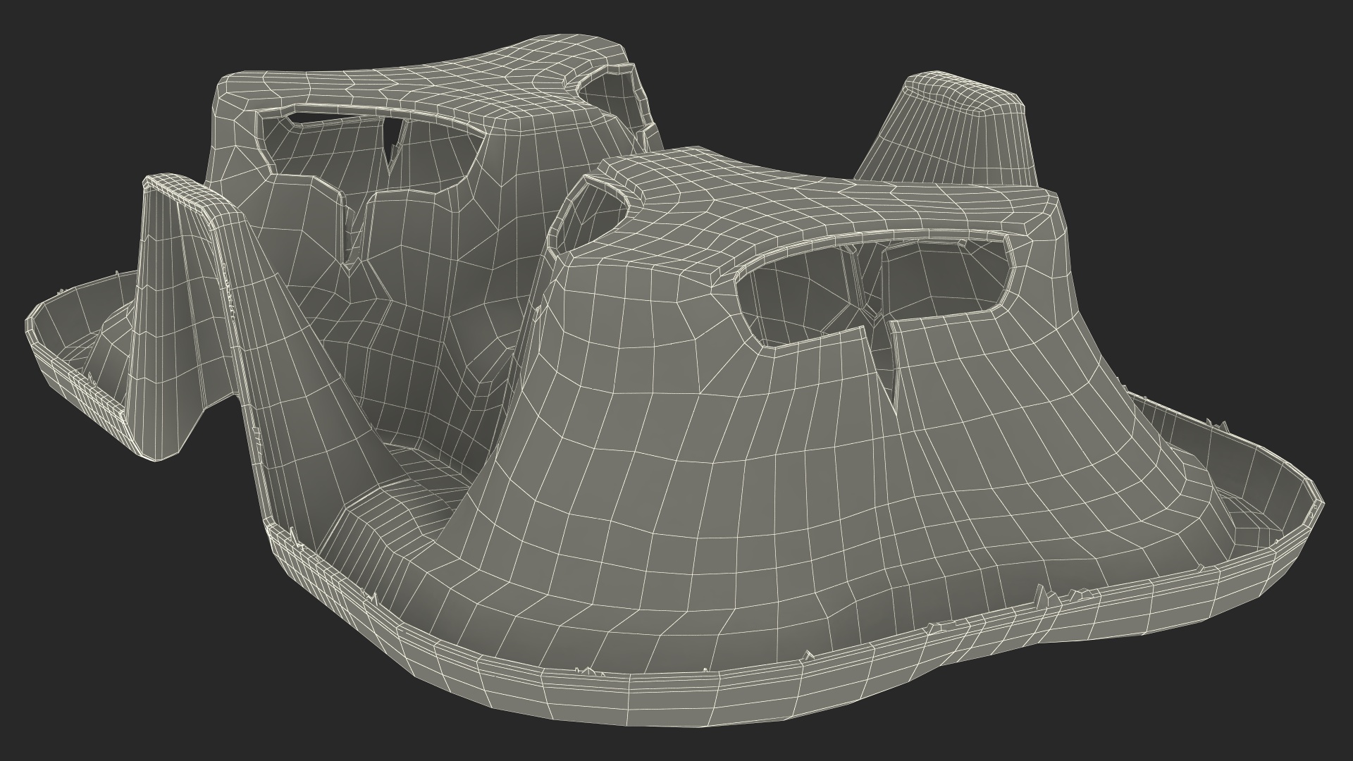 Cardboard Two Cup Holder 3D model